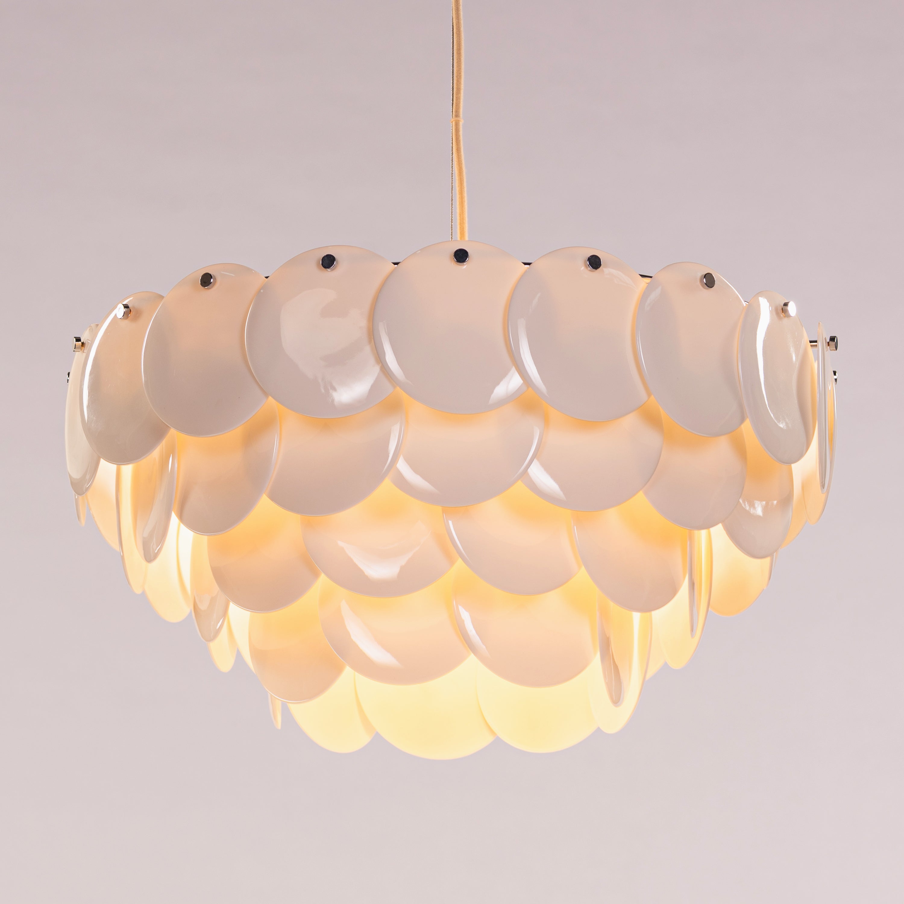 Porcelain Sail (Chrome, White) Ceramic Chandelier