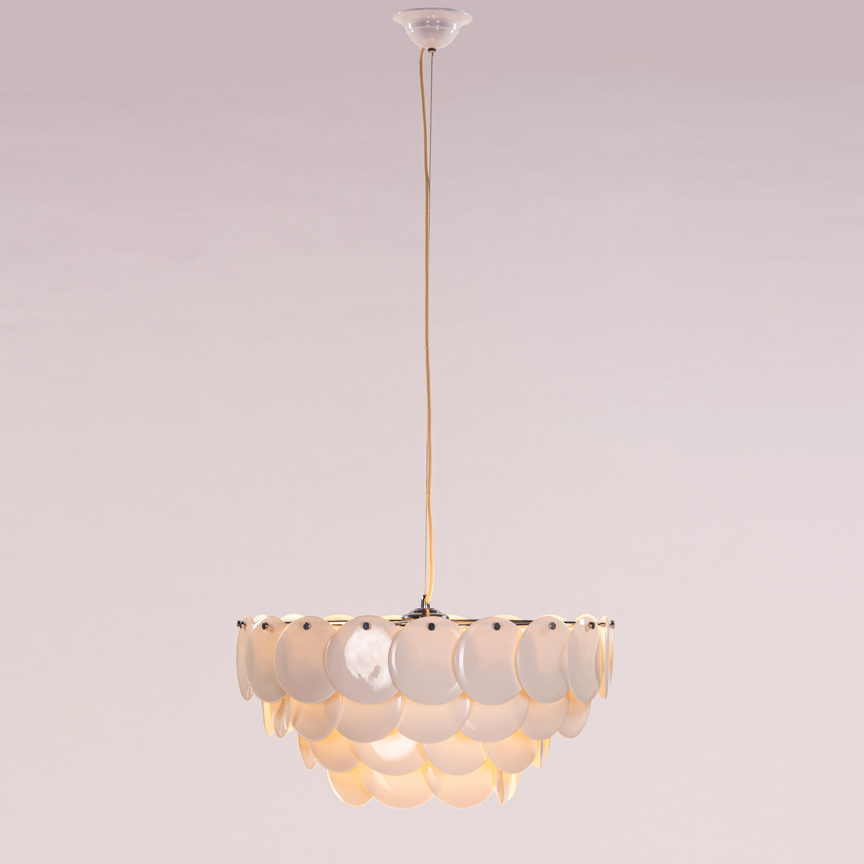 Porcelain Sail (Chrome, White) Ceramic Chandelier