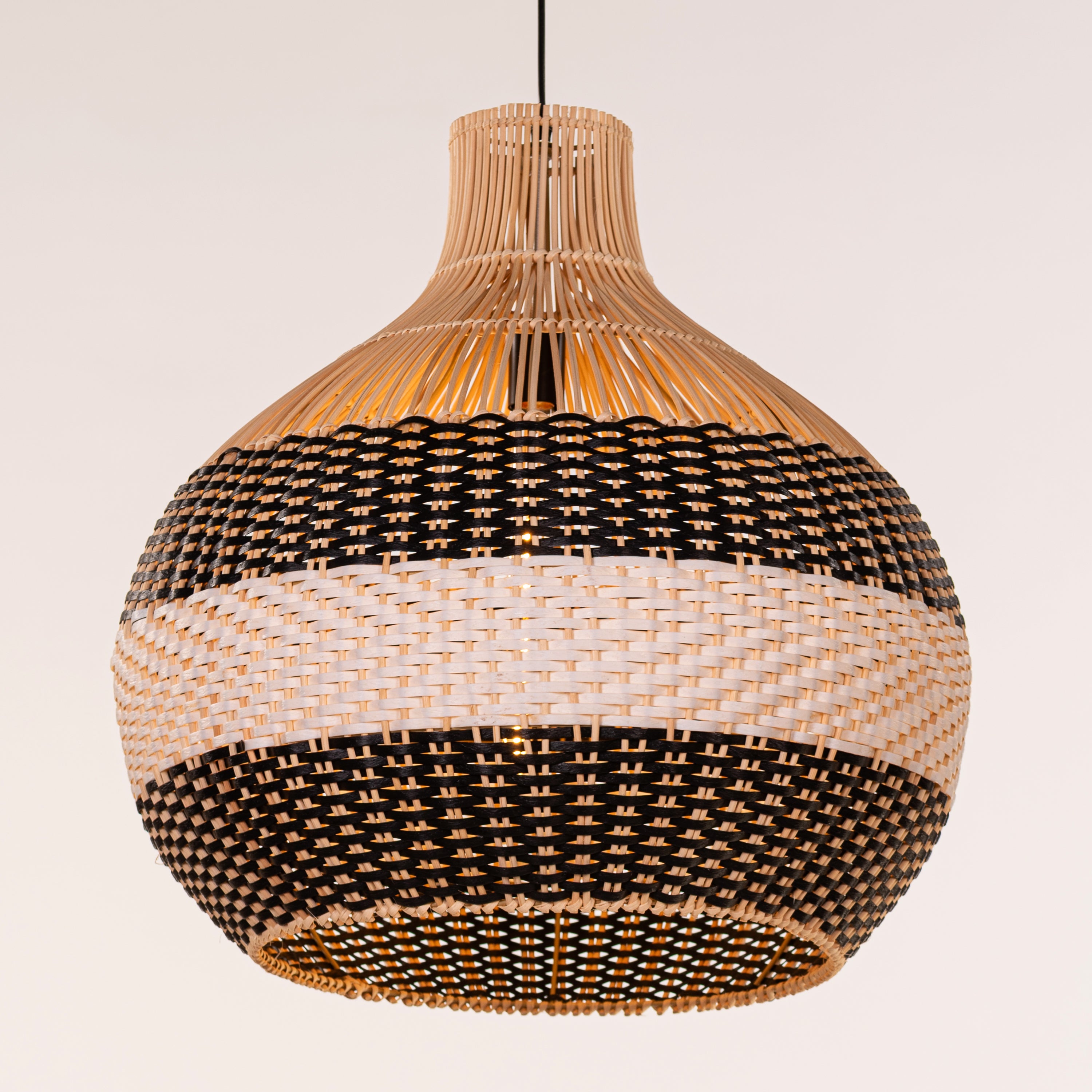 Shoreline Reverie (Beige, Black ) Rattan Pendant Light