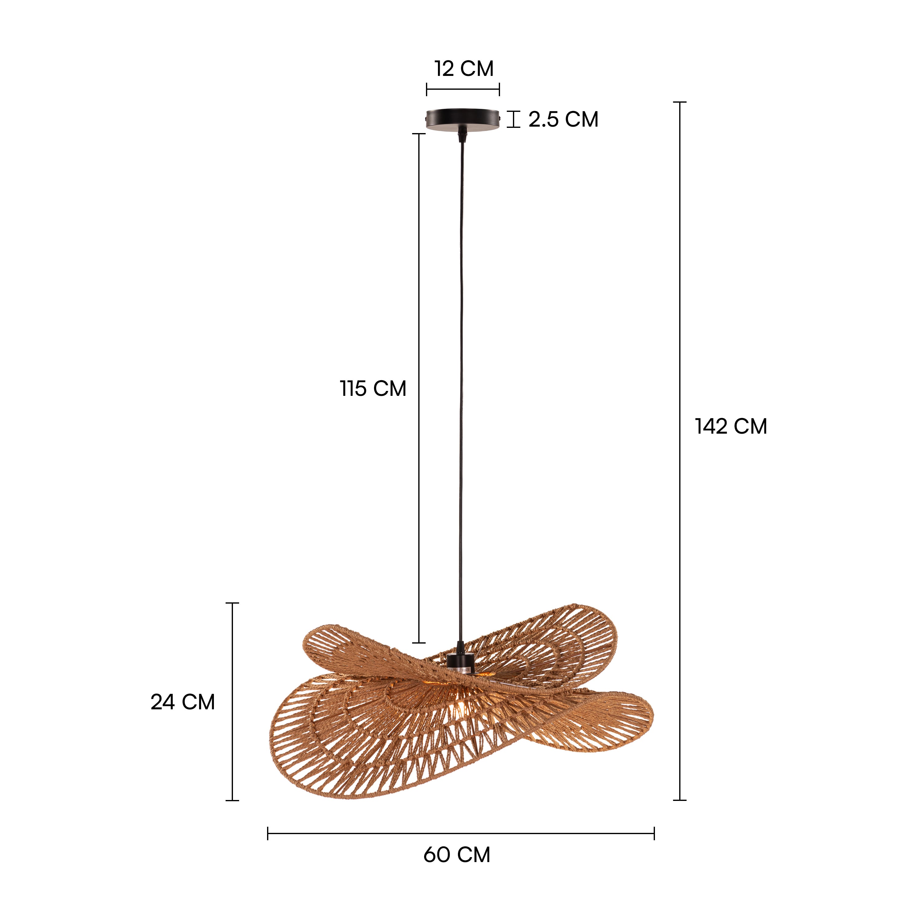 Brume (Brown) Rattan Pendant Light
