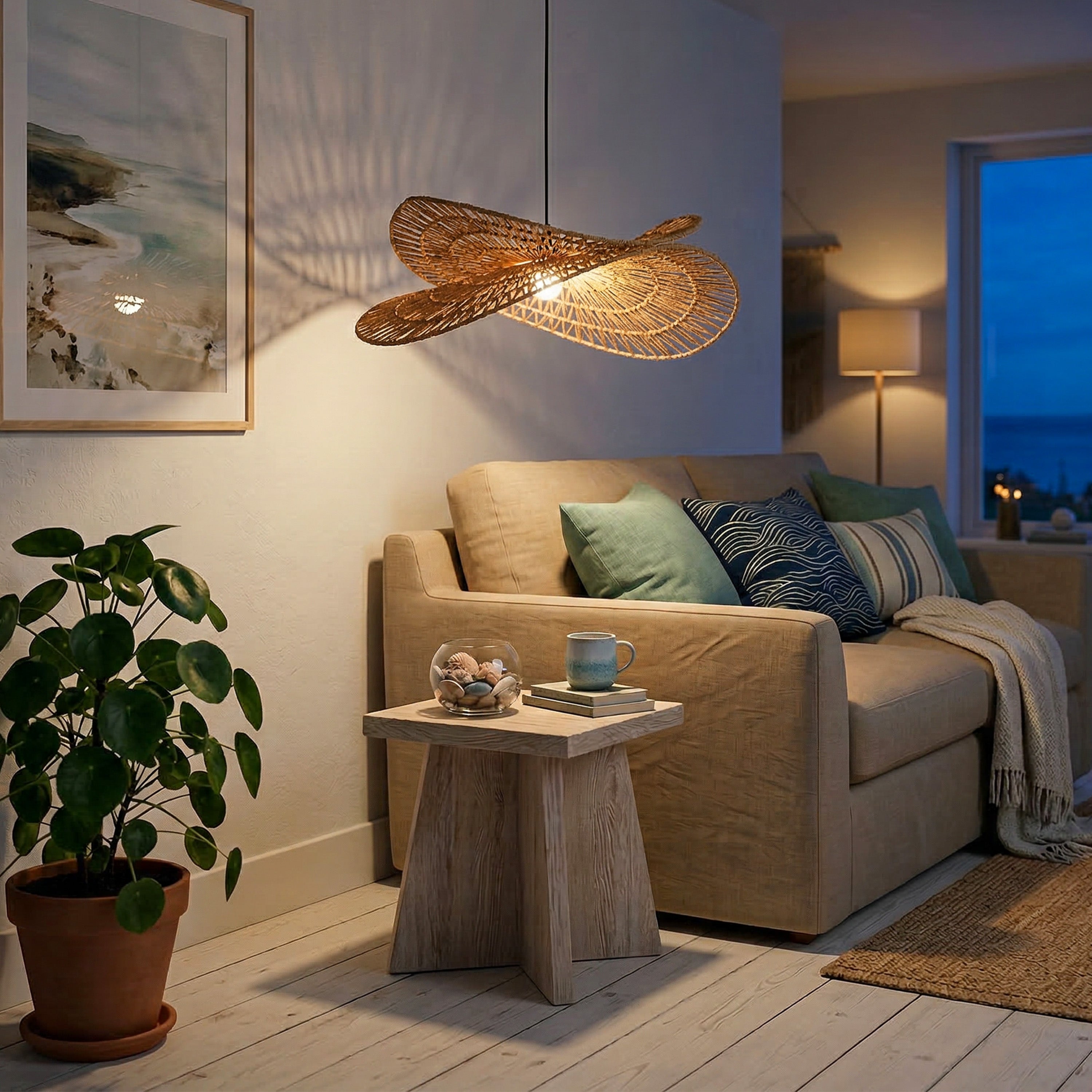 Brume (Brown) Rattan Pendant Light