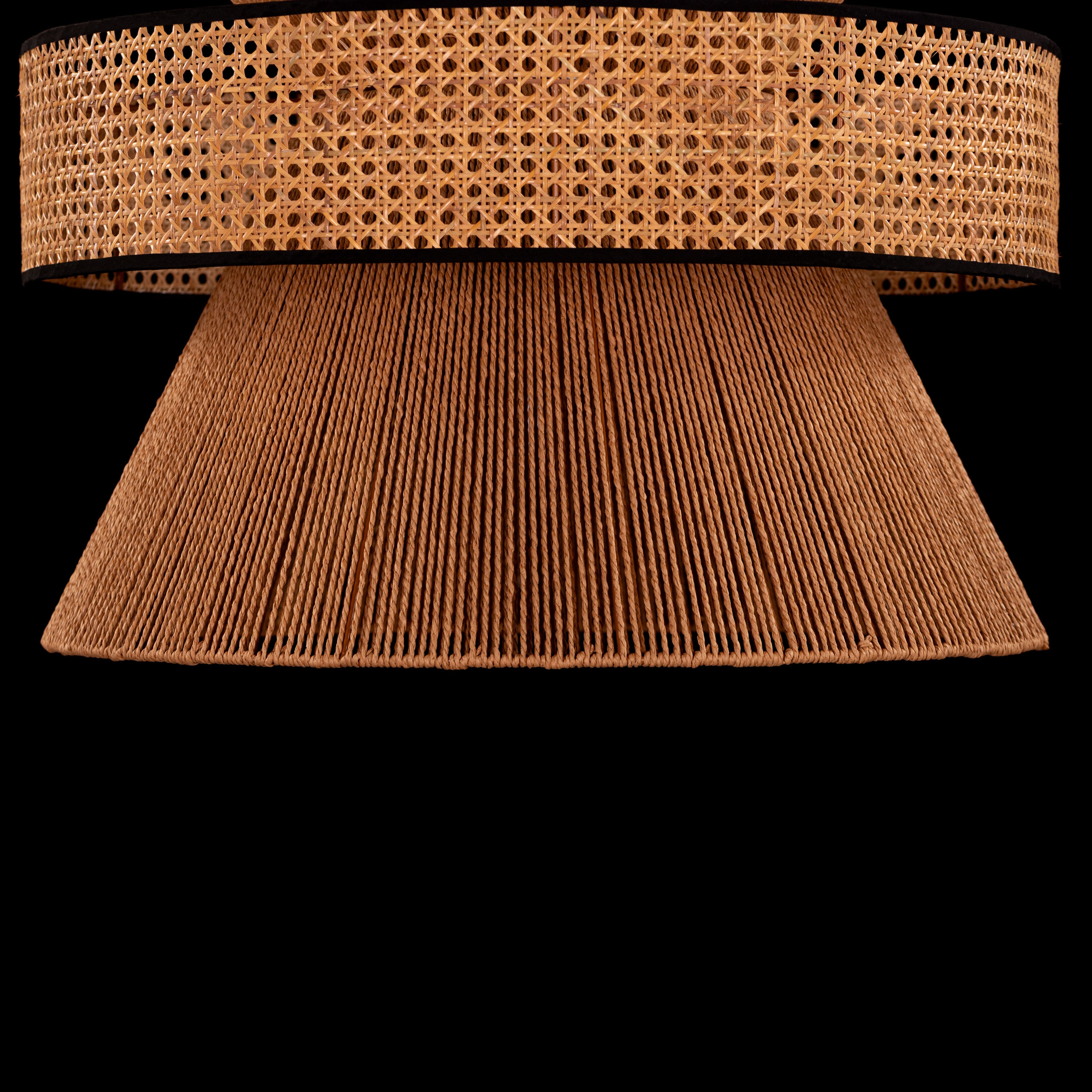 Mykonos Beam (Brown) Rattan Chandelier