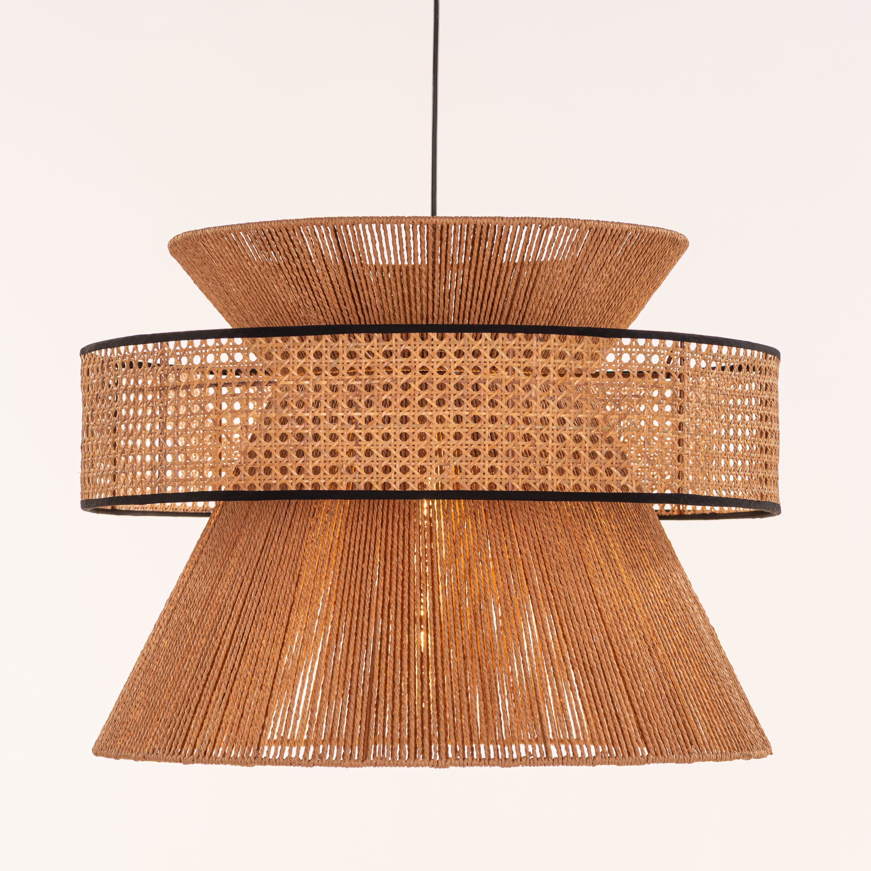Mykonos Beam (Brown) Rattan Chandelier