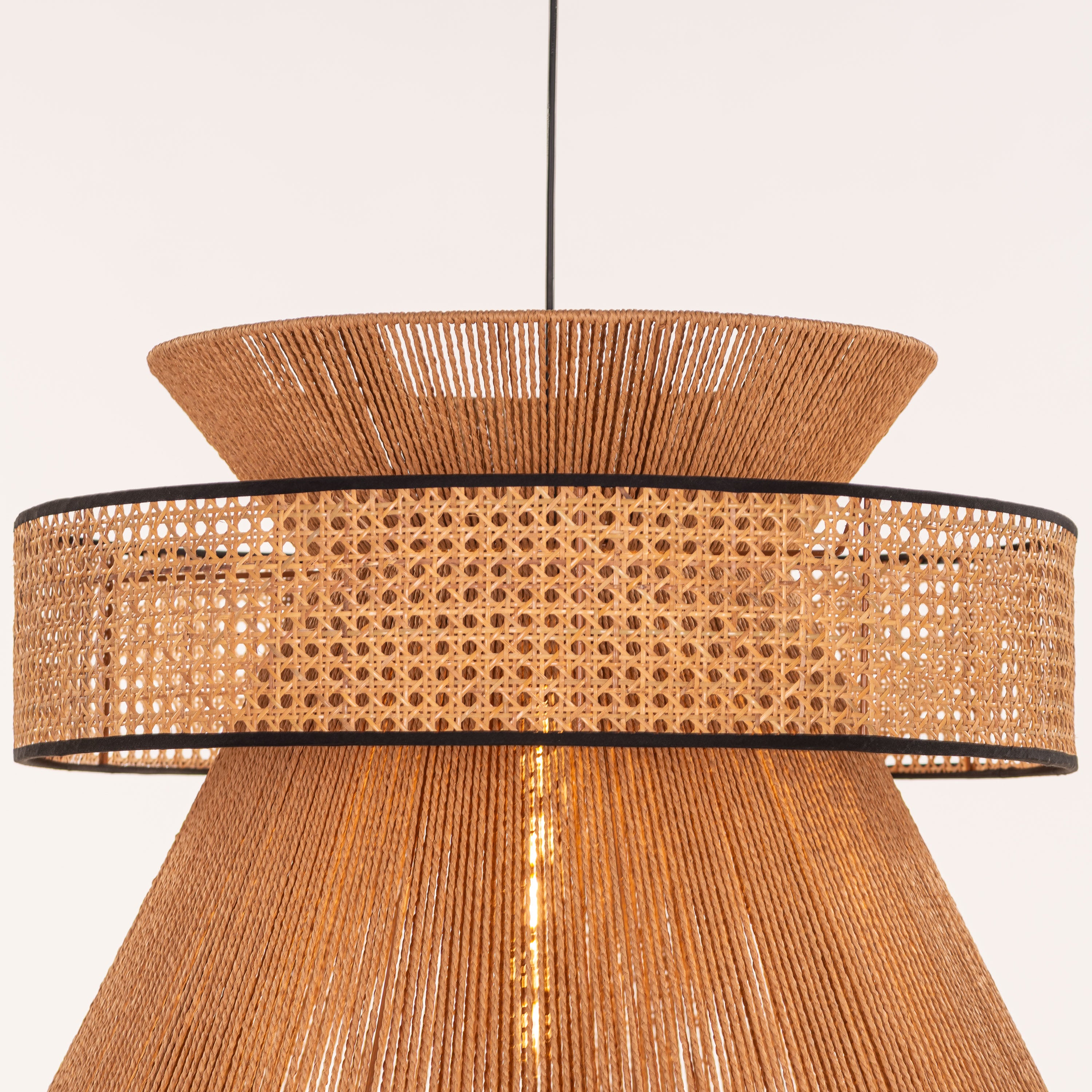 Mykonos Beam (Brown) Rattan Chandelier
