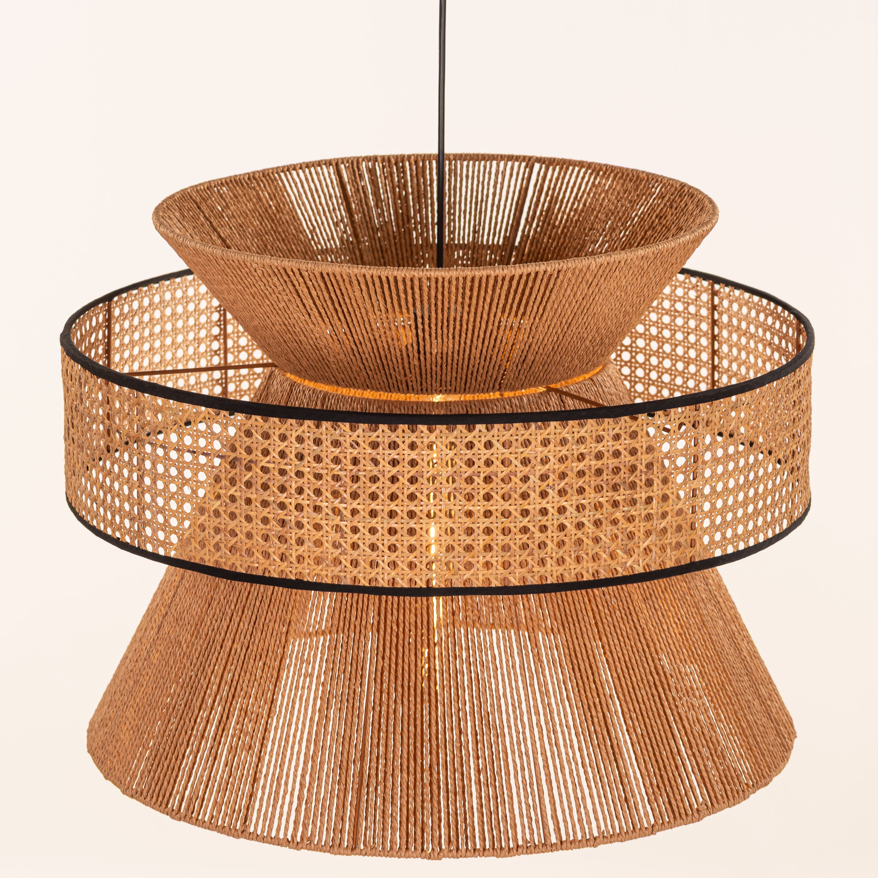 Mykonos Beam (Brown) Rattan Chandelier