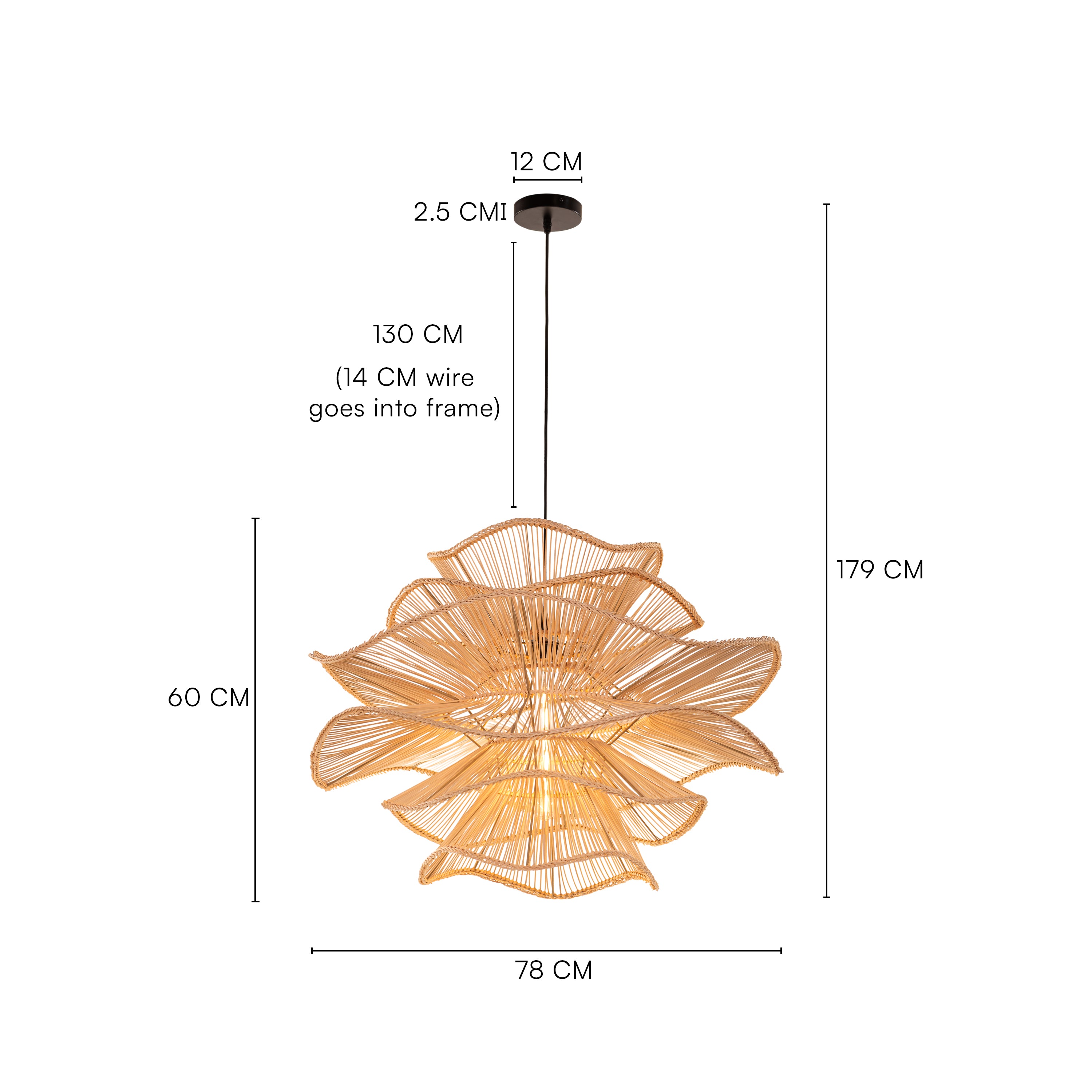 Seashell Whisper (Beige) Rattan Chandelier
