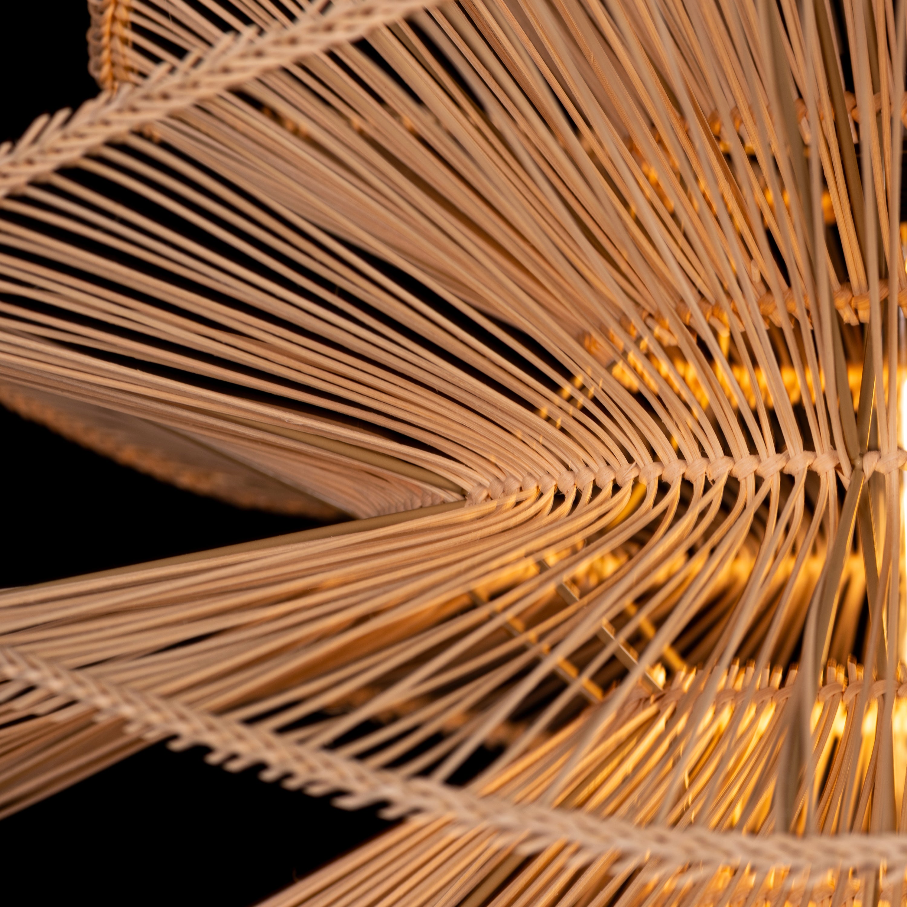 Seashell Whisper (Beige) Rattan Chandelier