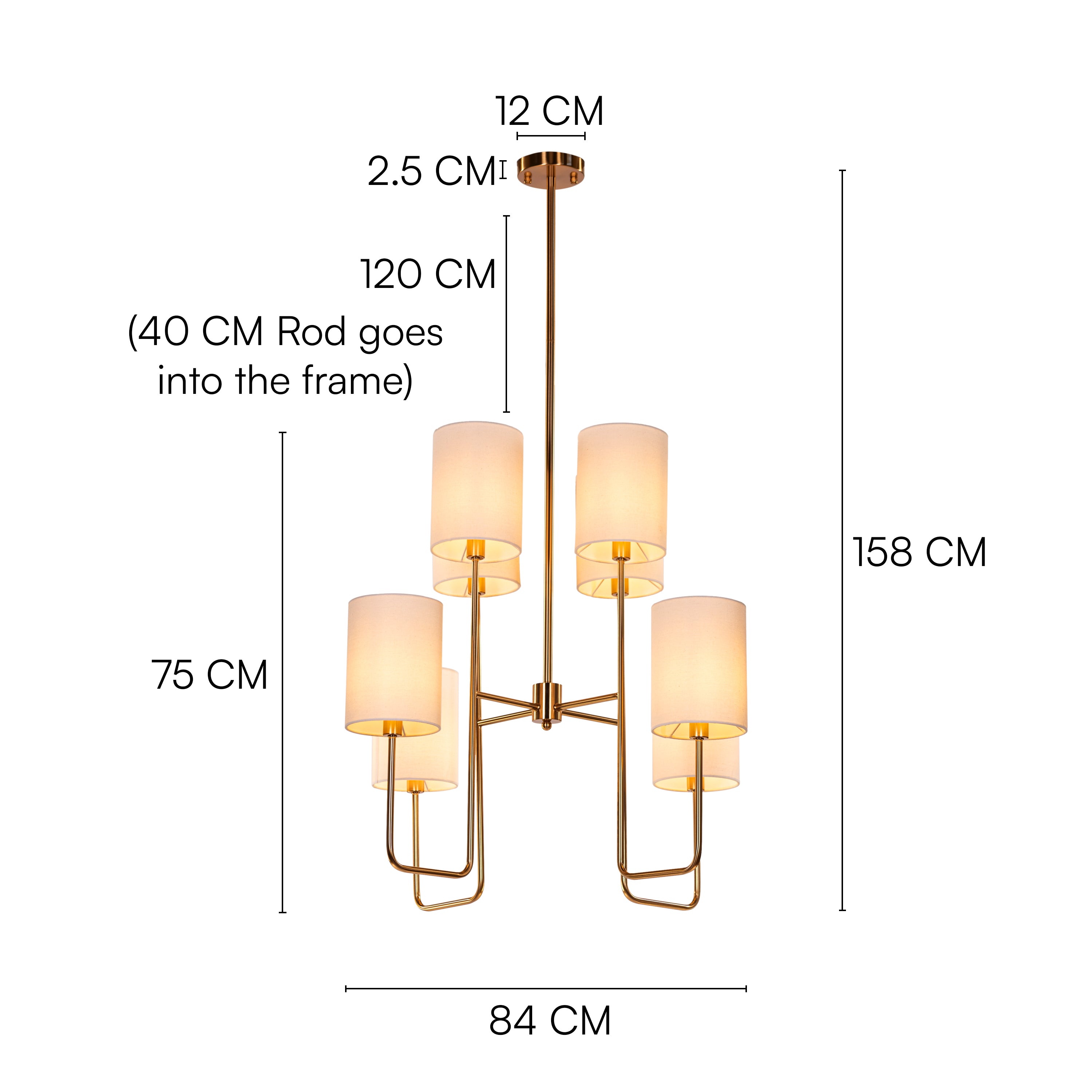 Chelsea (Gold, White) Chandelier
