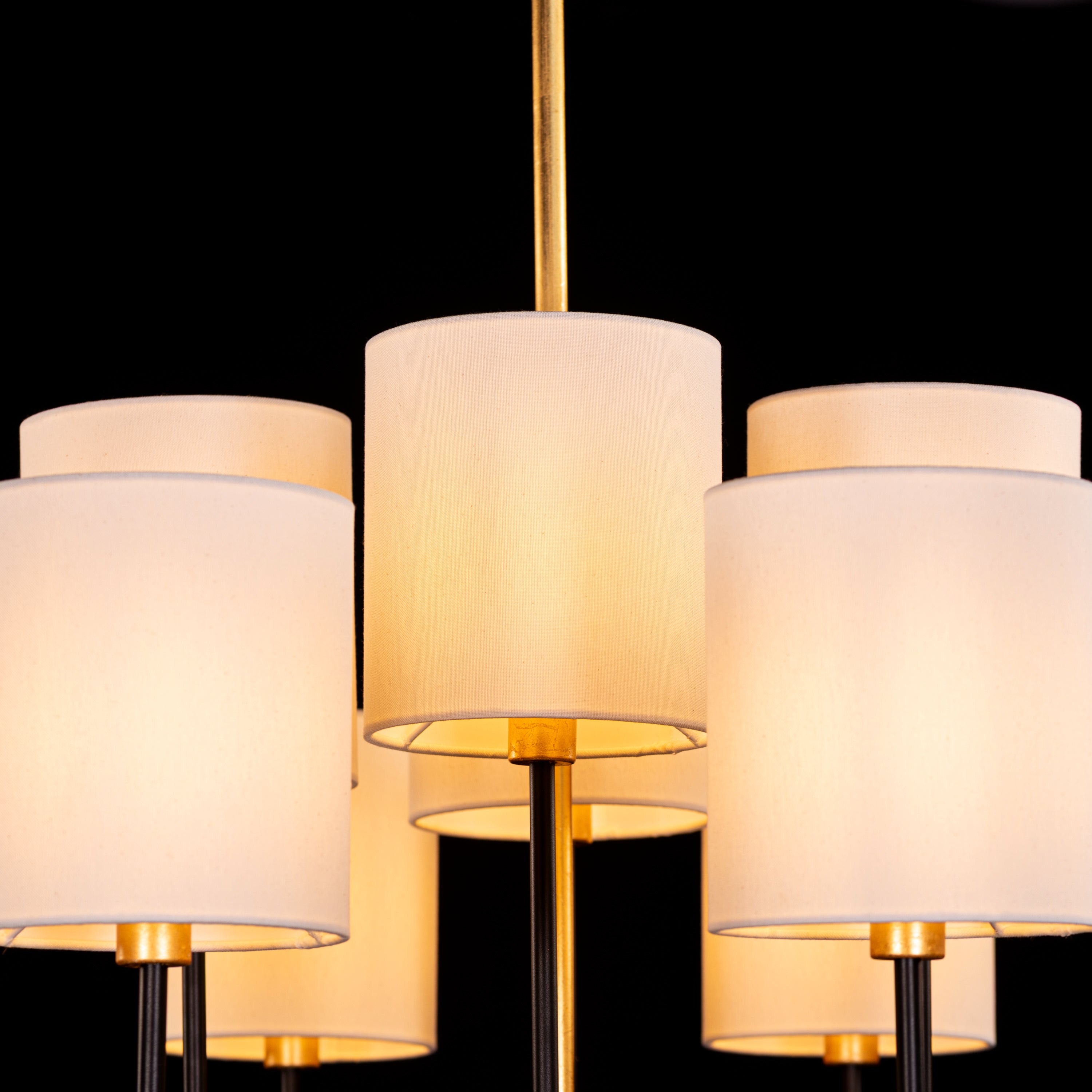 Windsor (Black, Gold, White) Fabric Chandelier