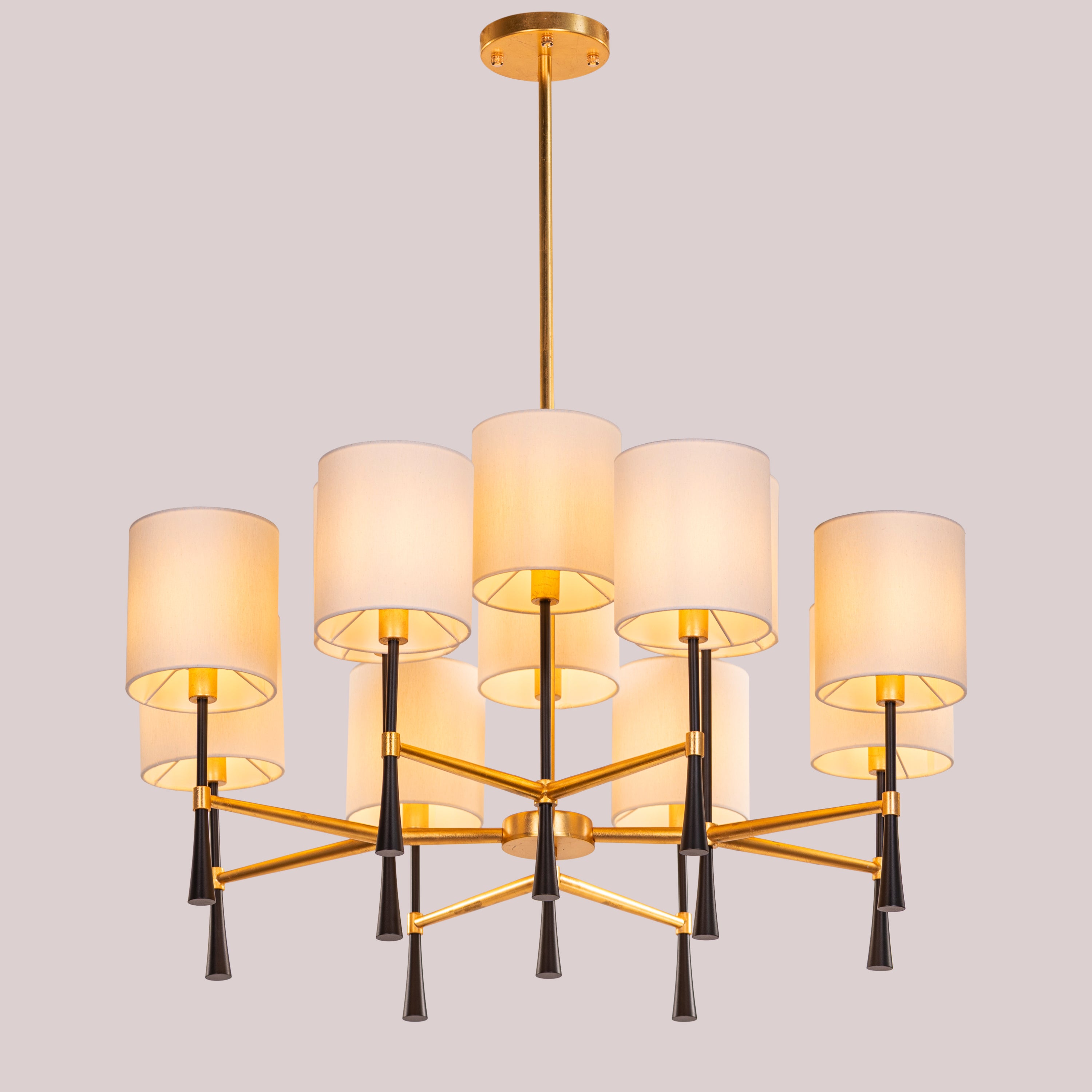 Windsor (Black, Gold, White) Fabric Chandelier