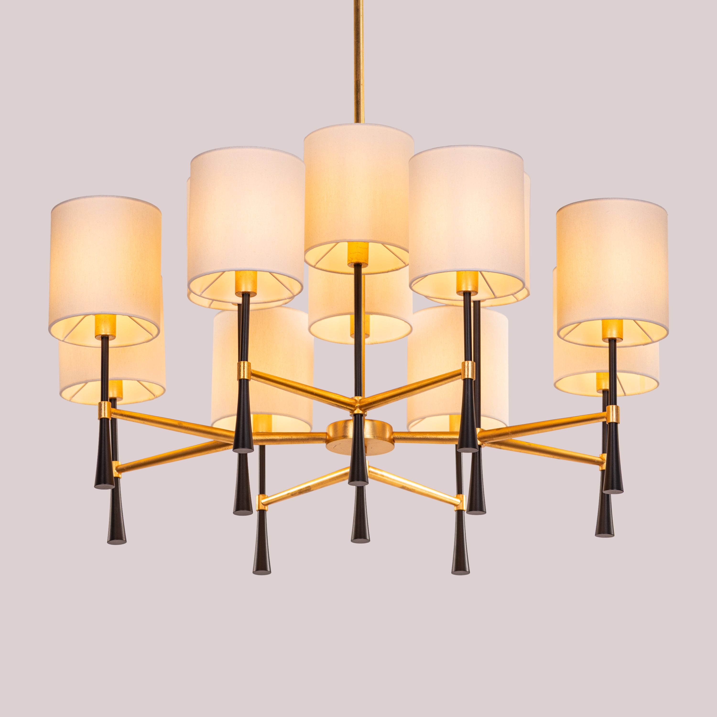 Windsor (Black, Gold, White) Fabric Chandelier