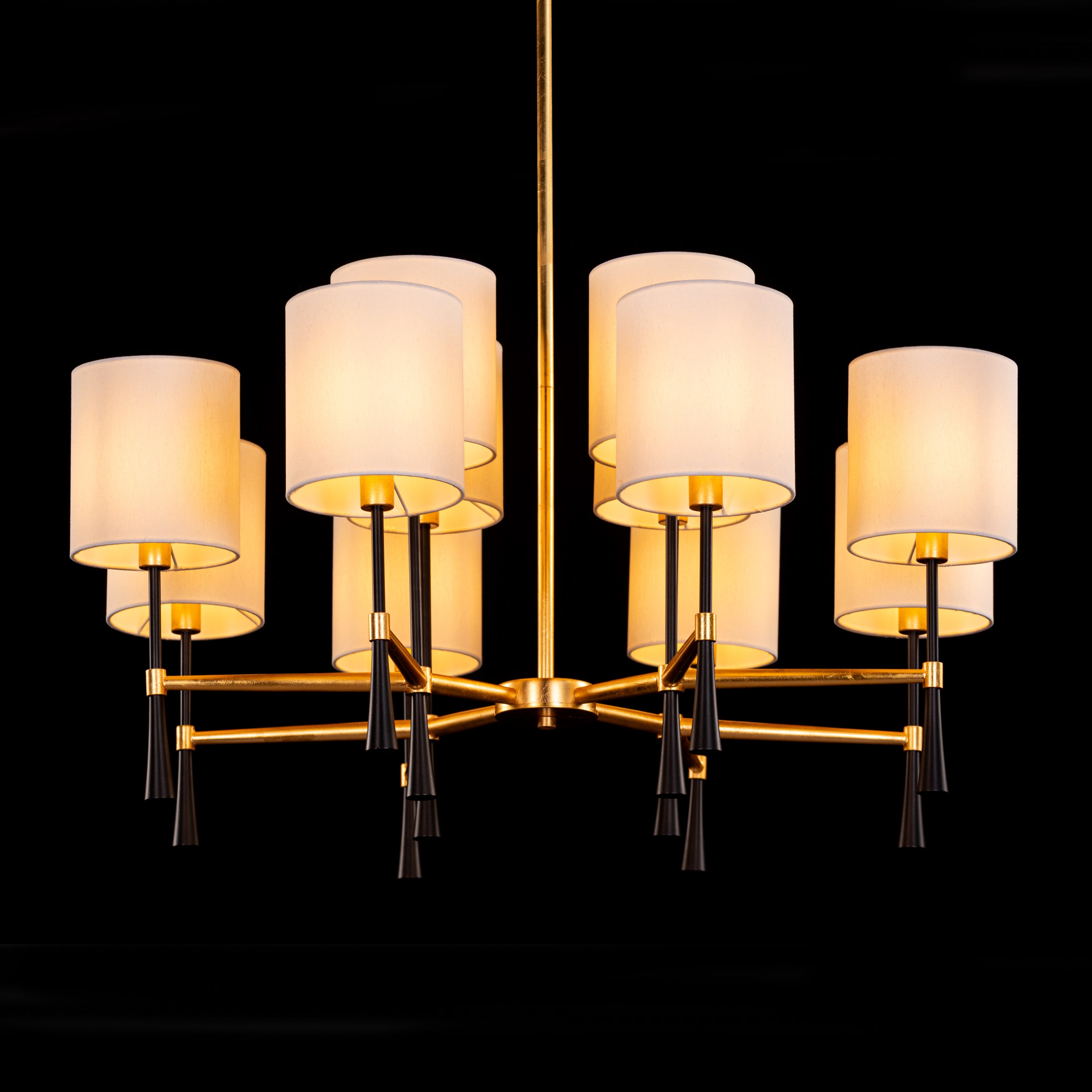 Windsor (Black, Gold, White) Fabric Chandelier