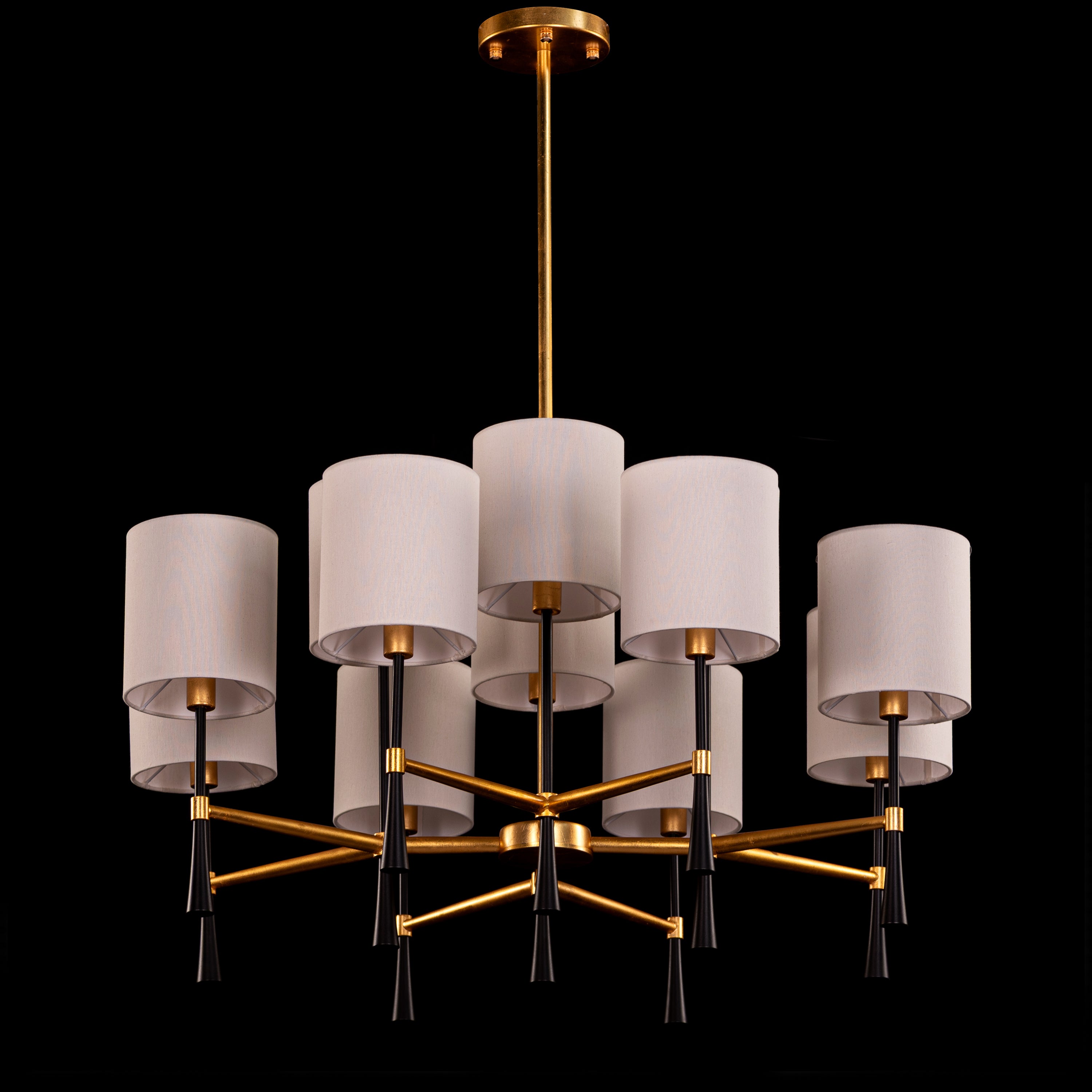 Windsor (Black, Gold, White) Fabric Chandelier
