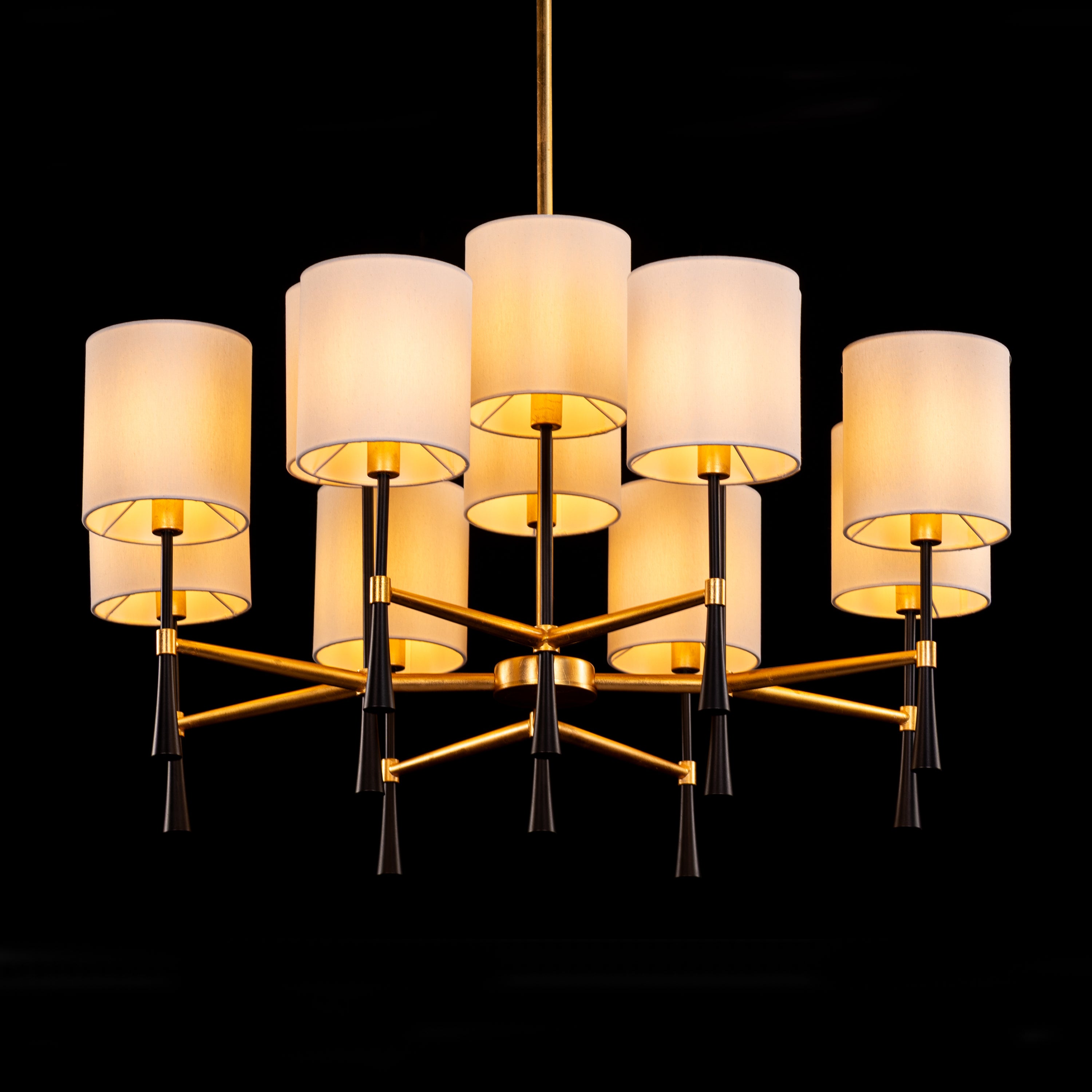 Windsor (Black, Gold, White) Fabric Chandelier