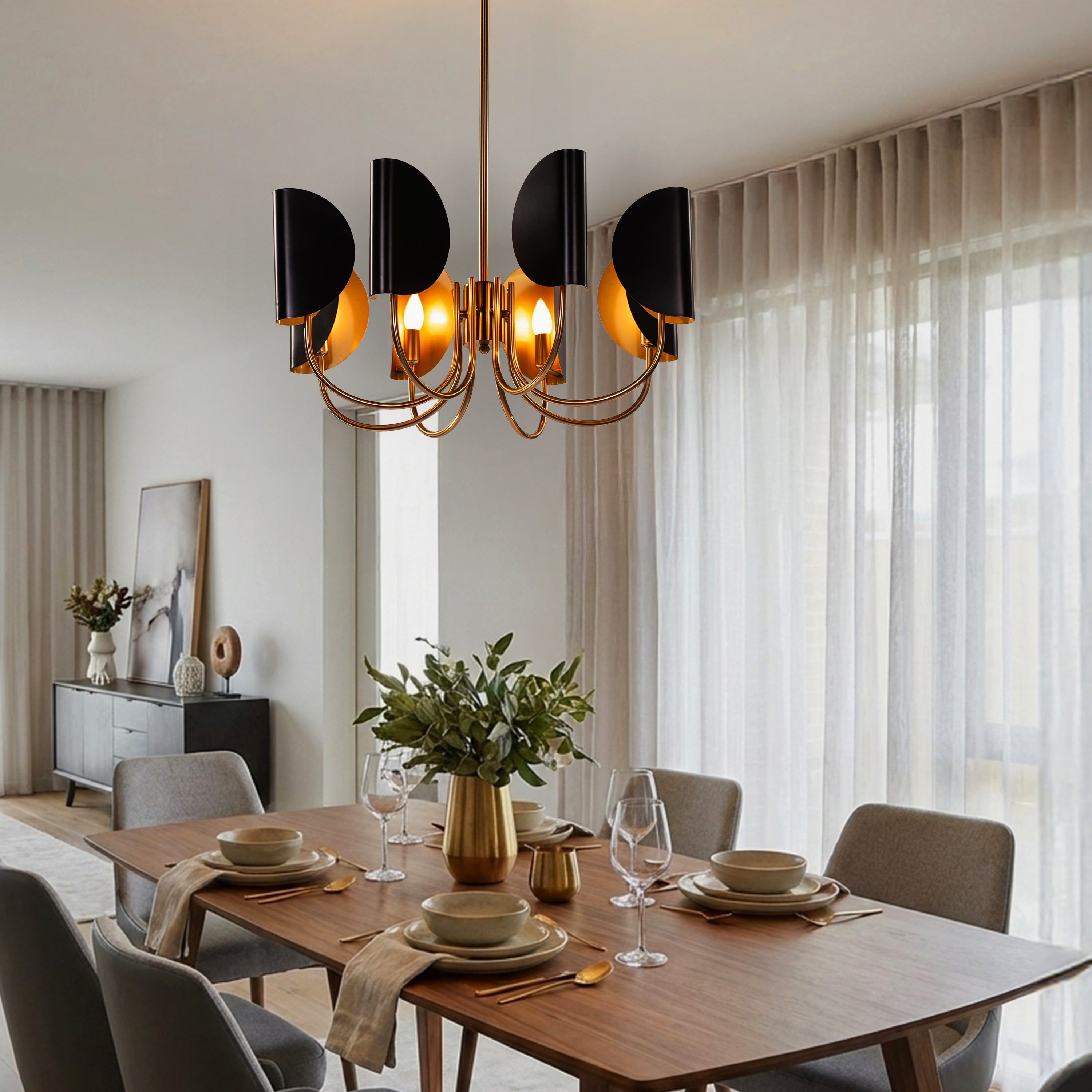 Umbra (Black, Gold) Chandelier