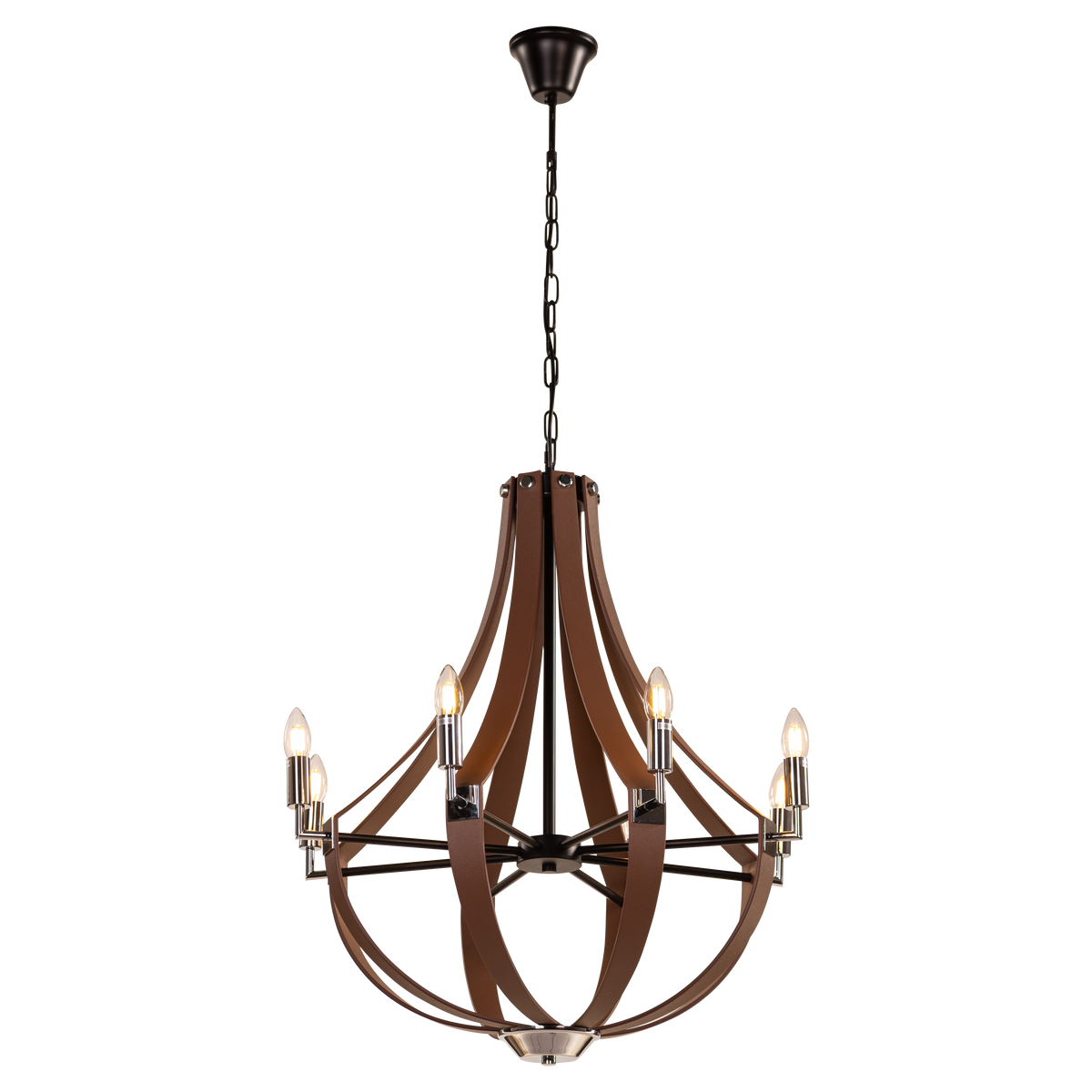 Regent (Black, Brown) Faux Leather Chandelier