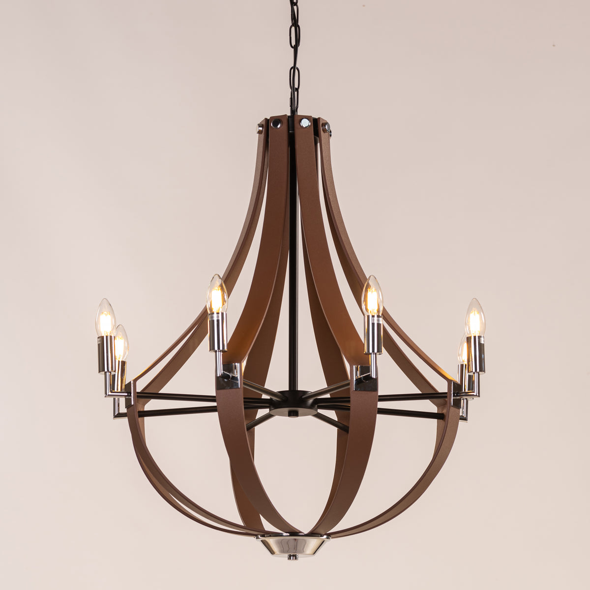Regent (Black, Brown) Faux Leather Chandelier