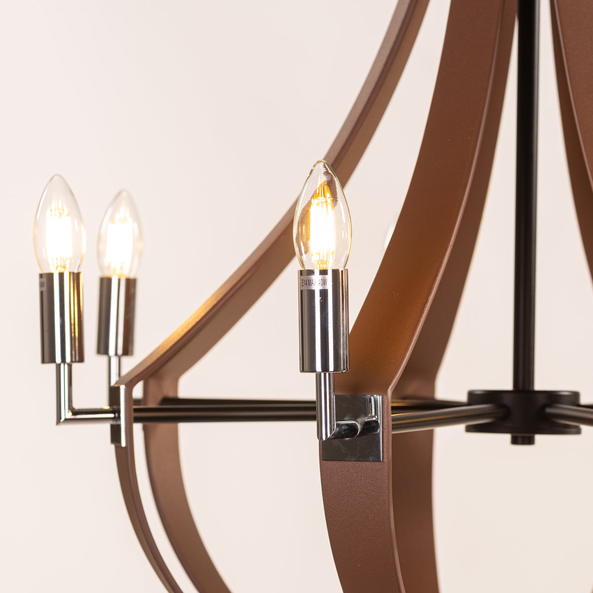 Regent (Black, Brown) Faux Leather Chandelier
