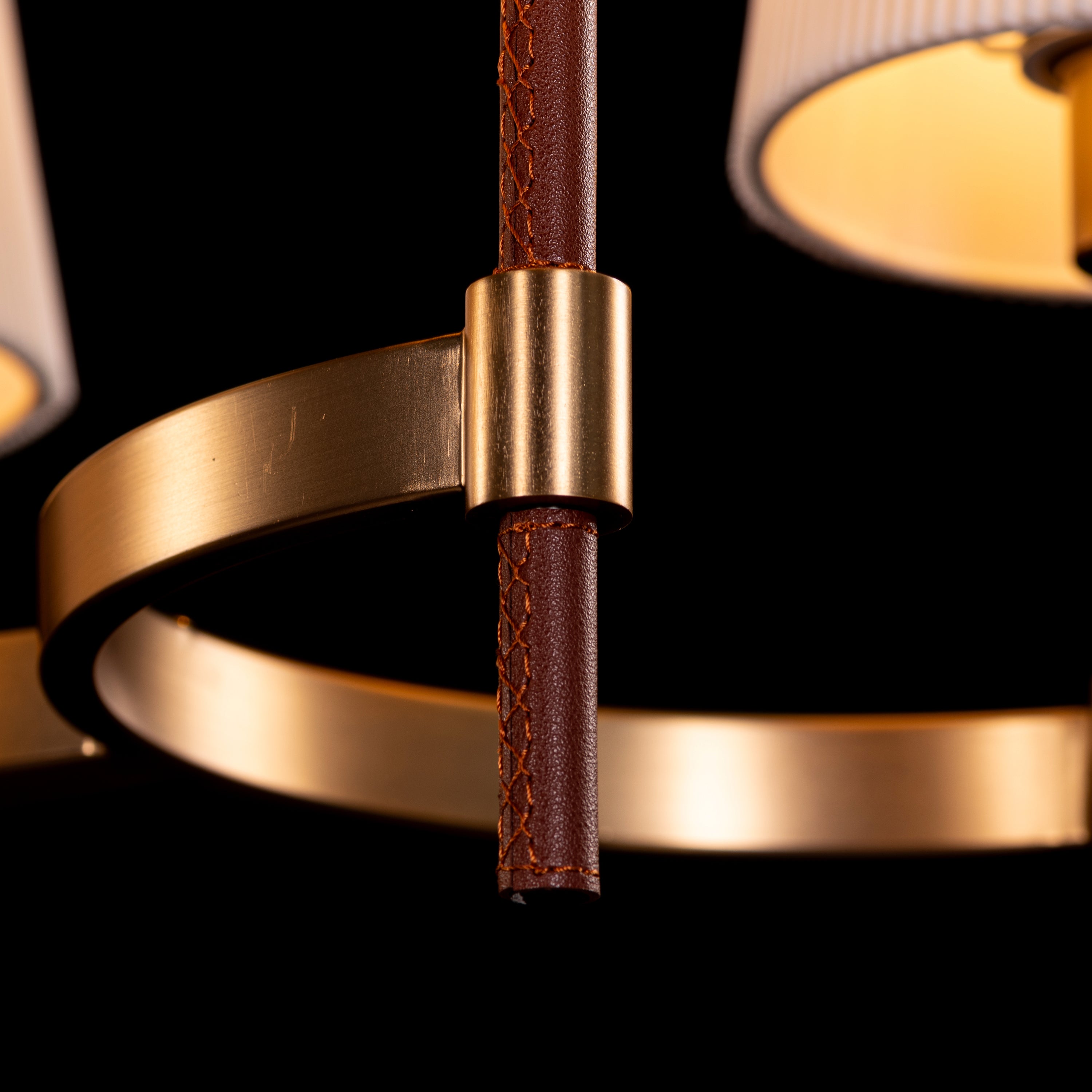 Mayfair Mews (Gold, White) Faux Leather Chandelier