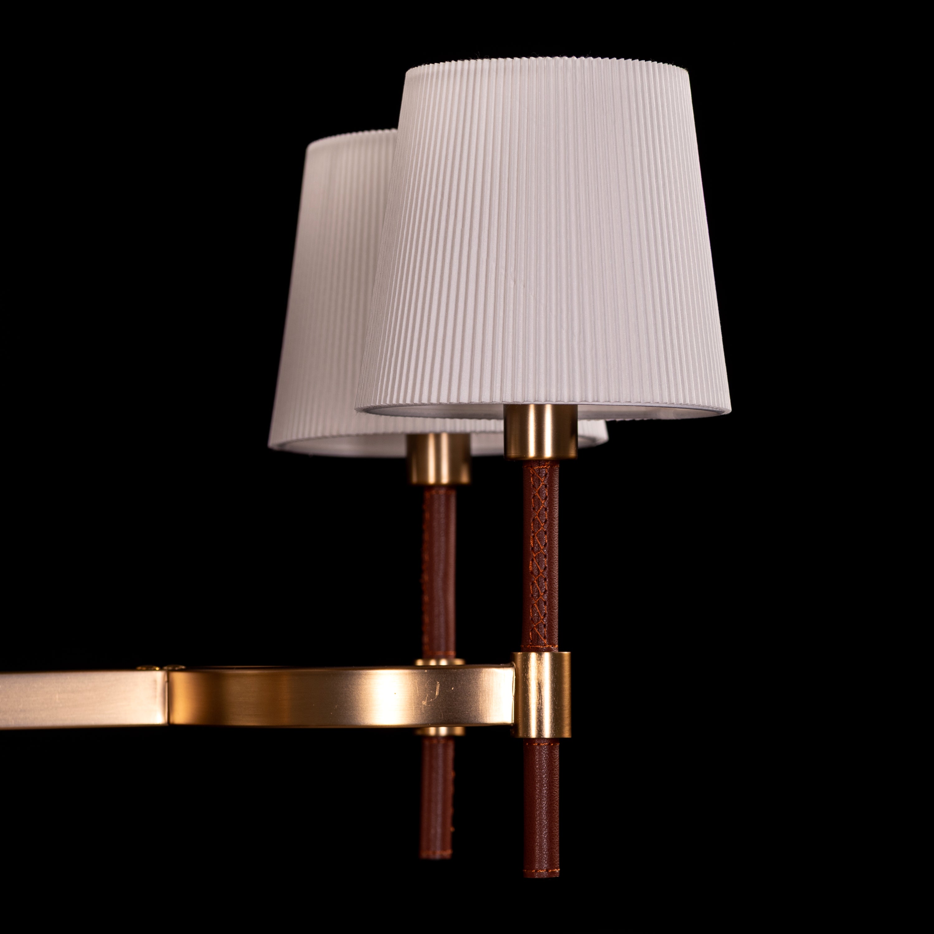 Mayfair Mews (Gold, White) Faux Leather Chandelier