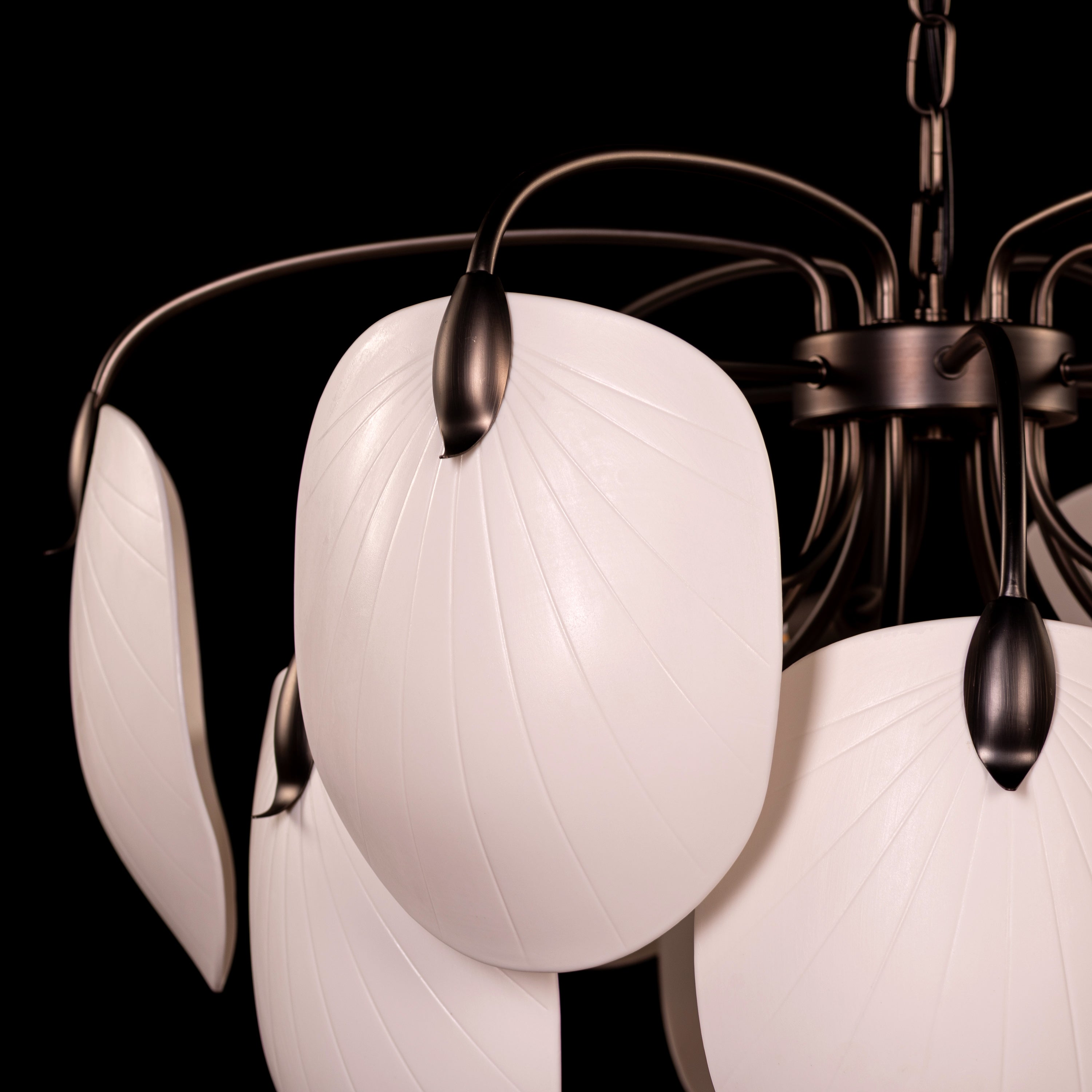Petaline (Round, Brown, White) Ceramic Chandelier