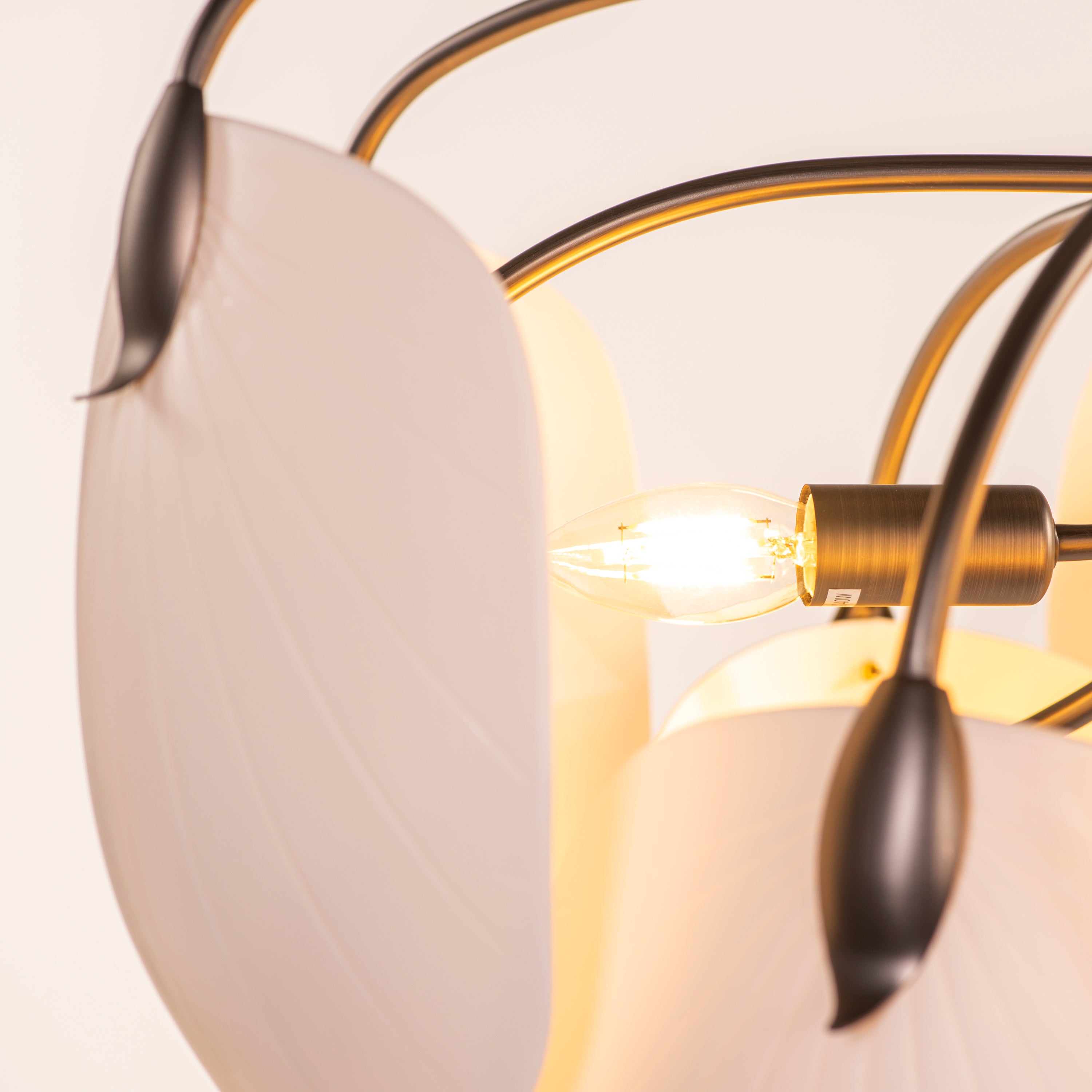 Petaline (Round, Brown, White) Ceramic Chandelier