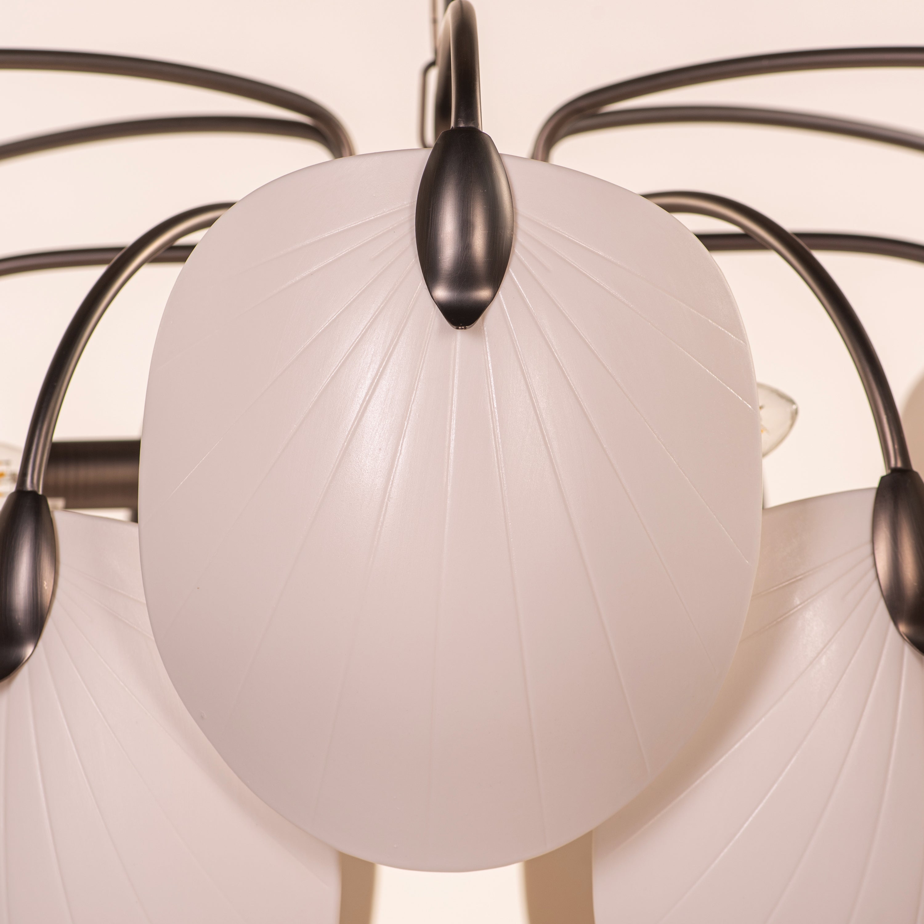Petaline (Round, Brown, White) Ceramic Chandelier
