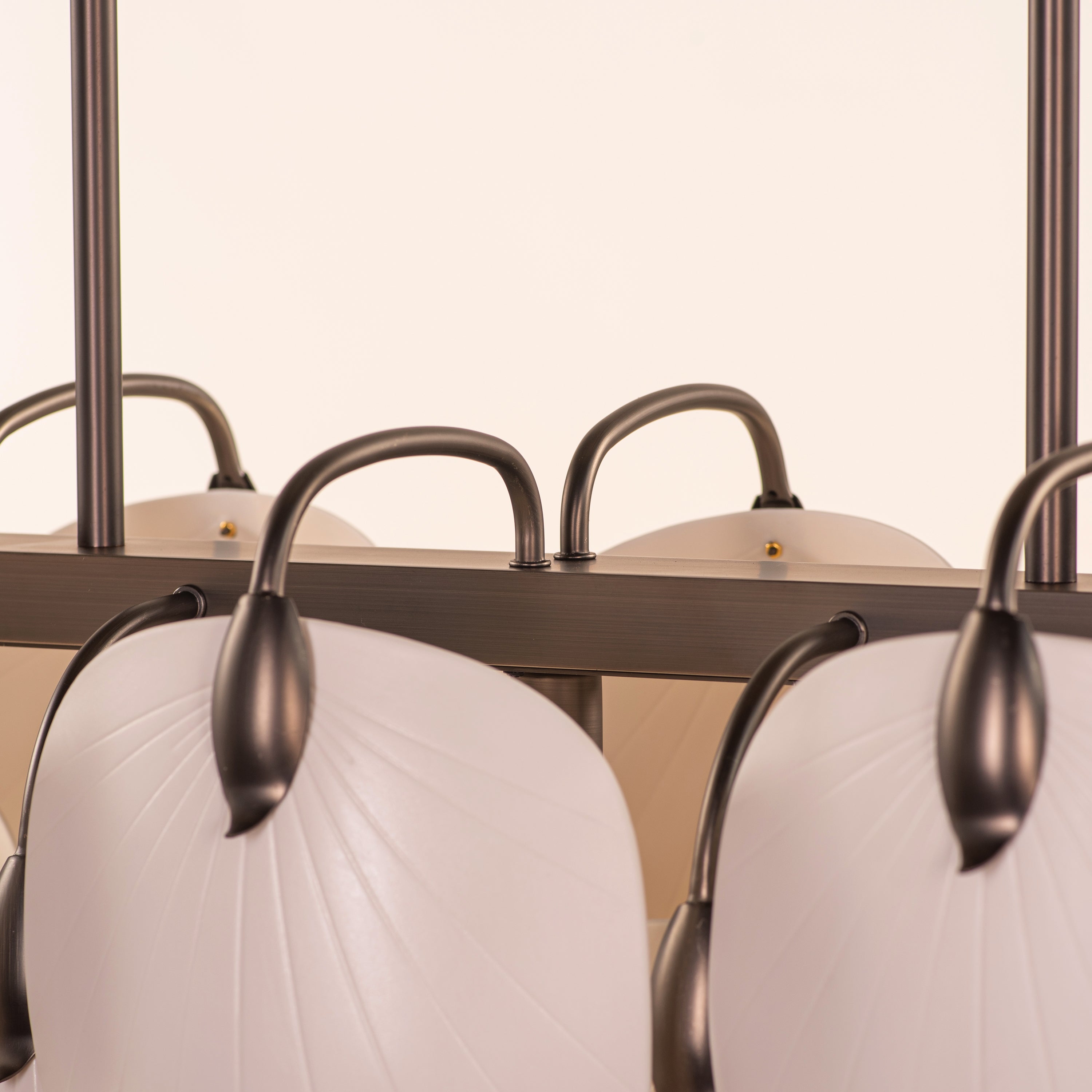 Petaline (Long, Brown, White) Ceramic Chandelier