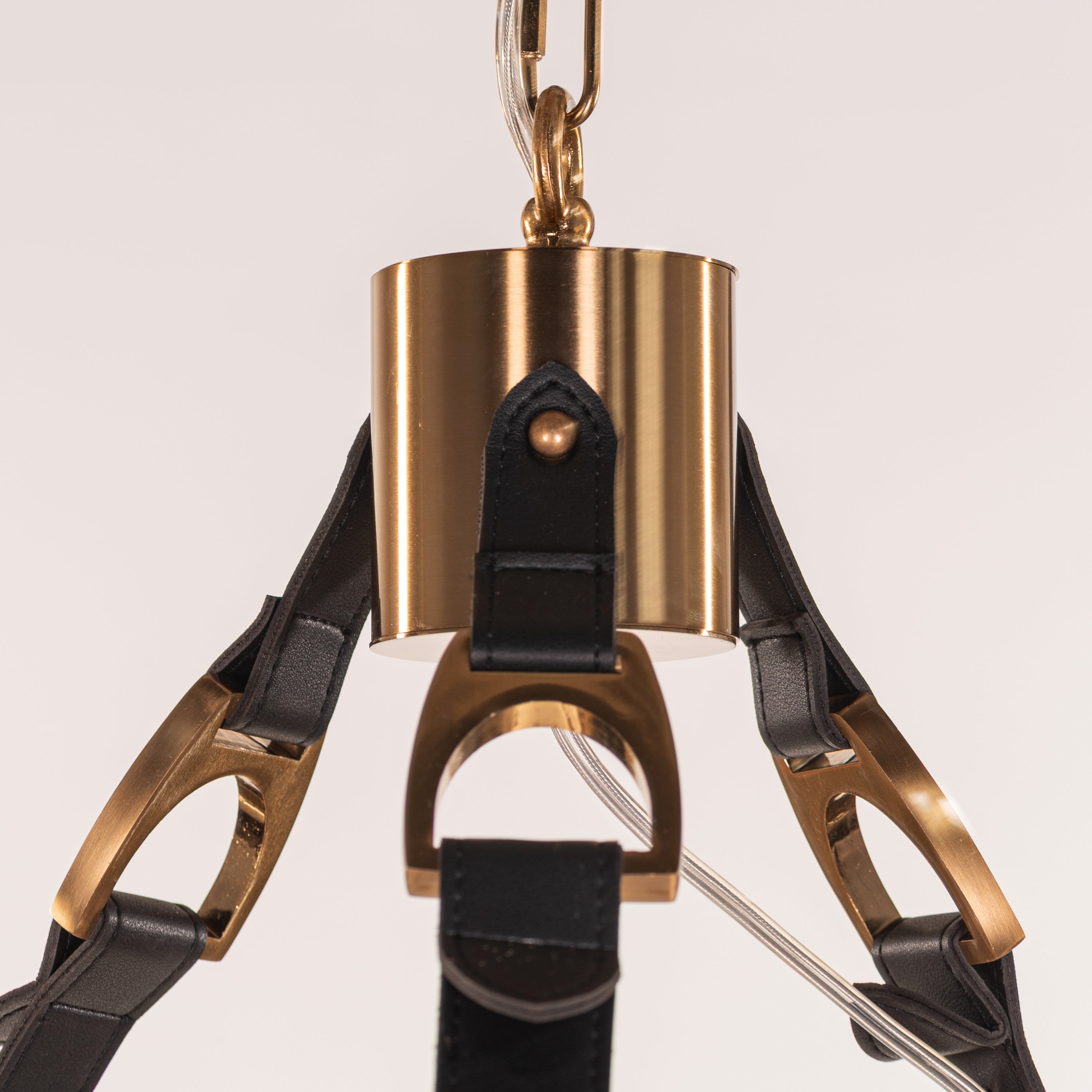 Belgravia Assembly (Black, Gold, Amber) Leather Chandelier