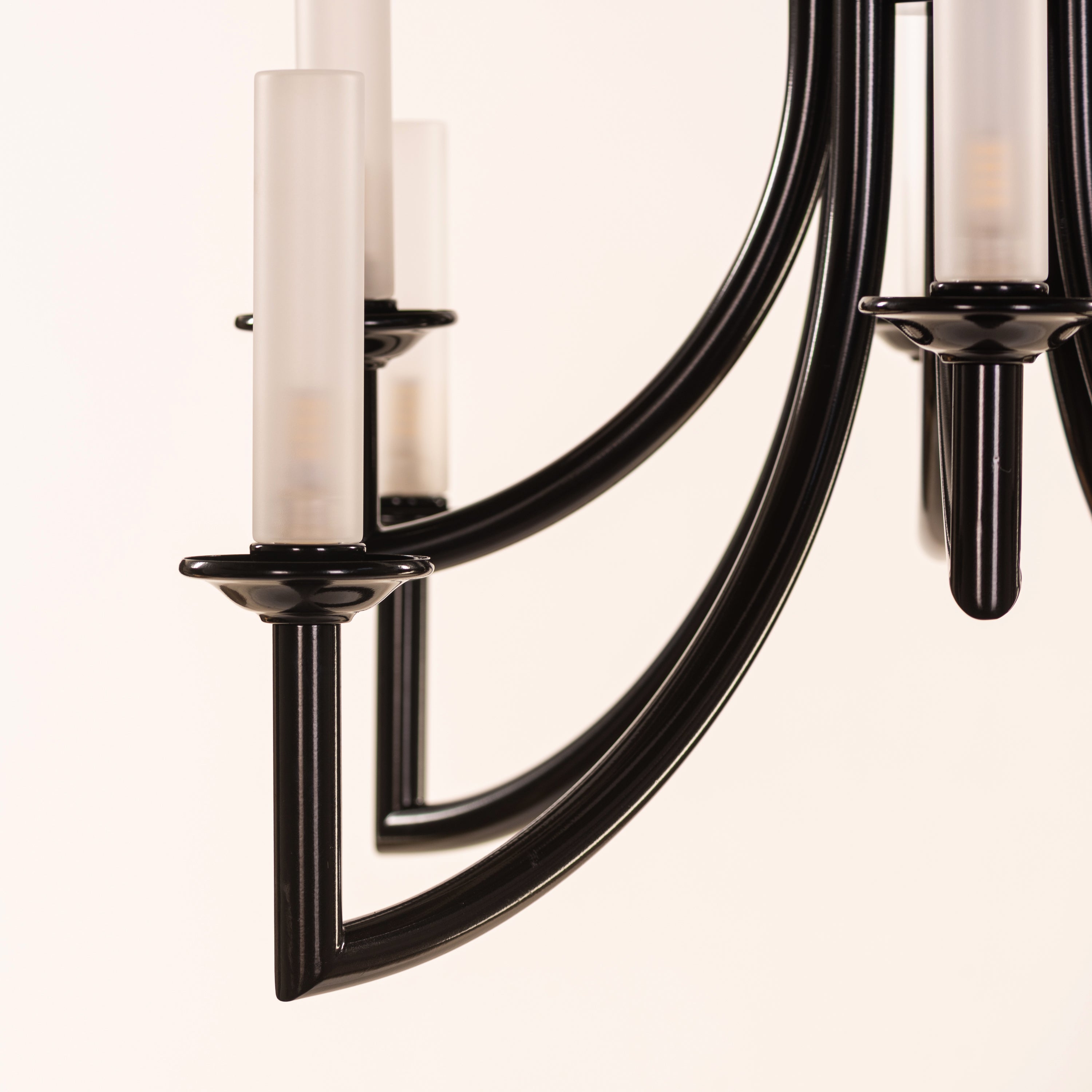Forma (Black, White) Frosted Glass Chandelier