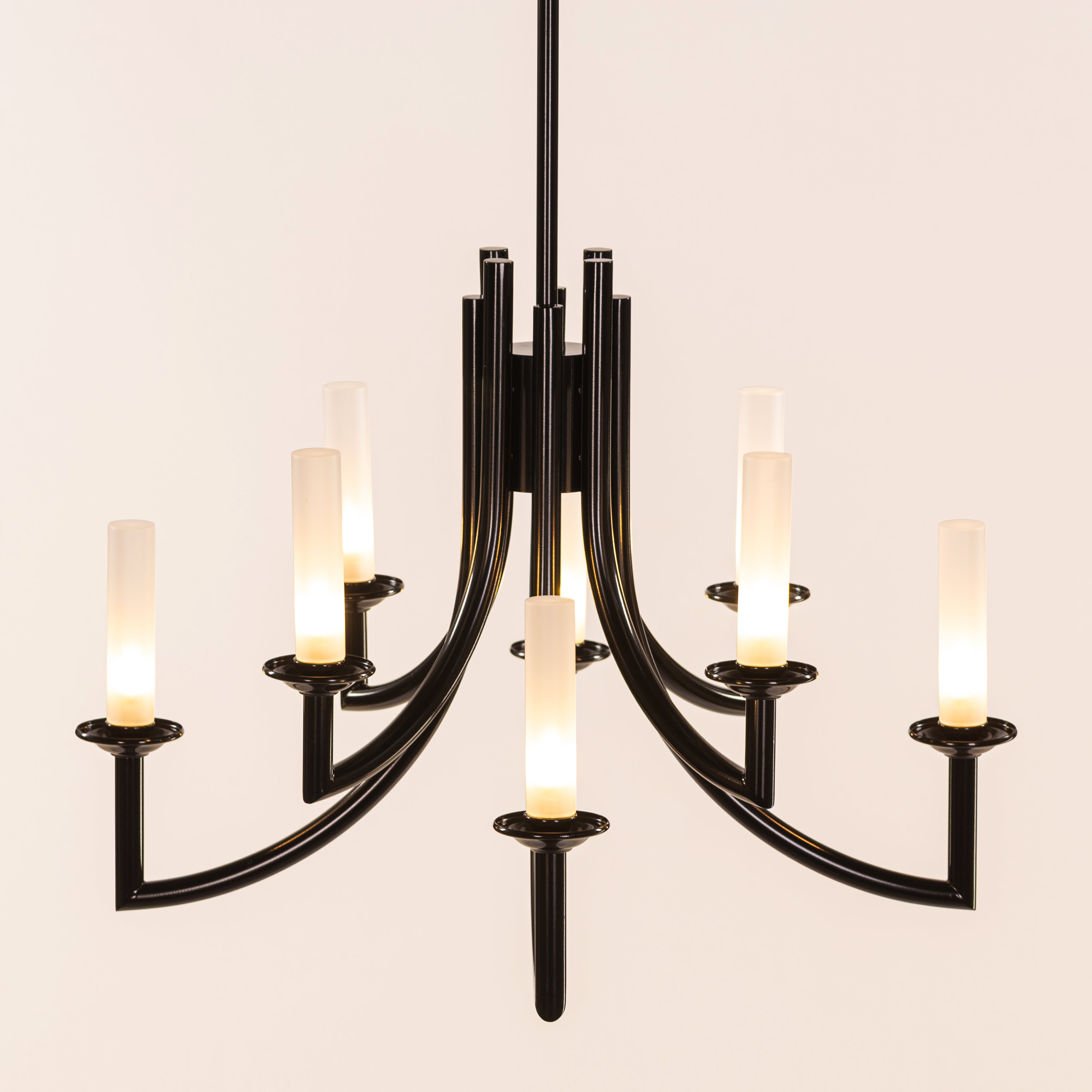 Forma (Black, White) Frosted Glass Chandelier