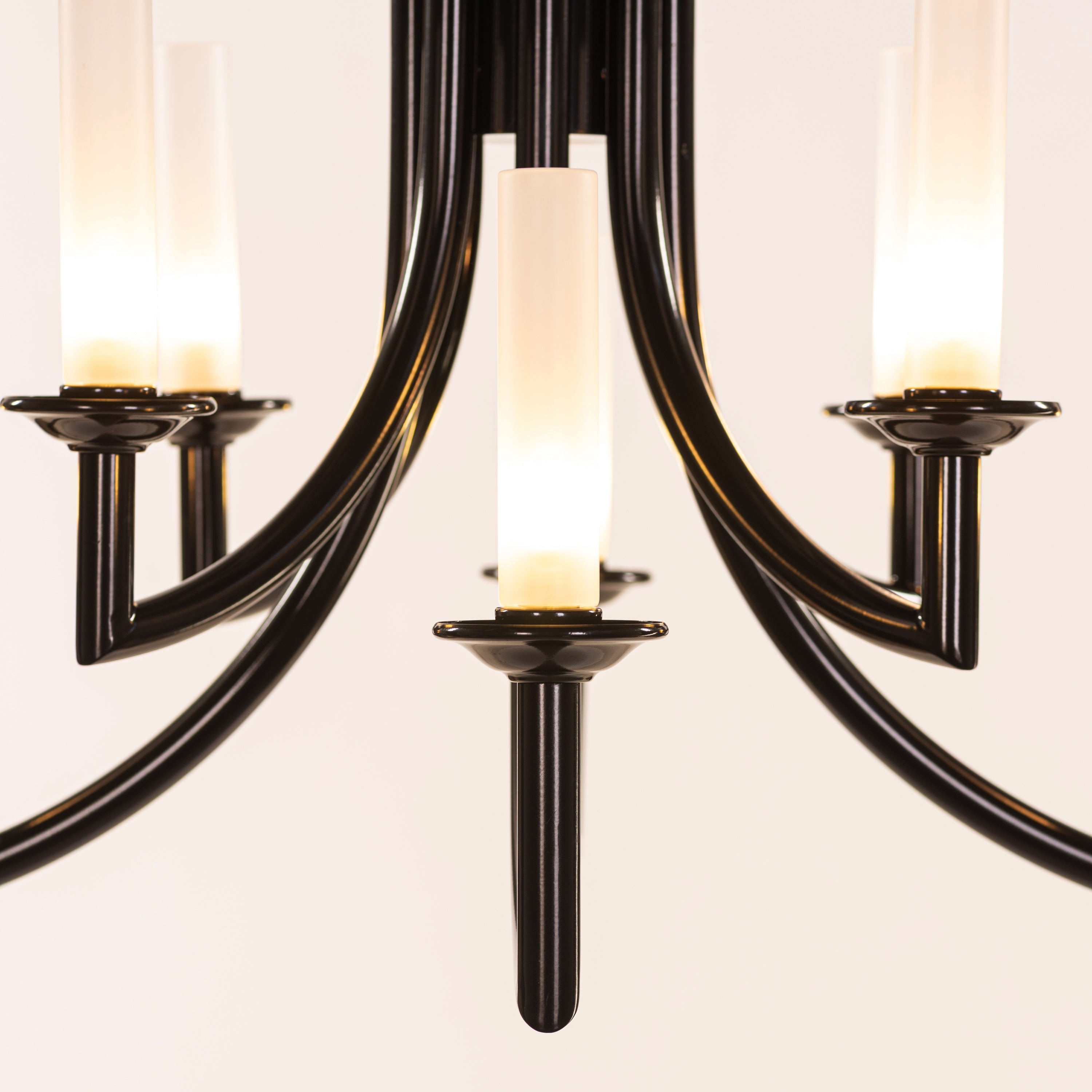 Forma (Black, White) Frosted Glass Chandelier