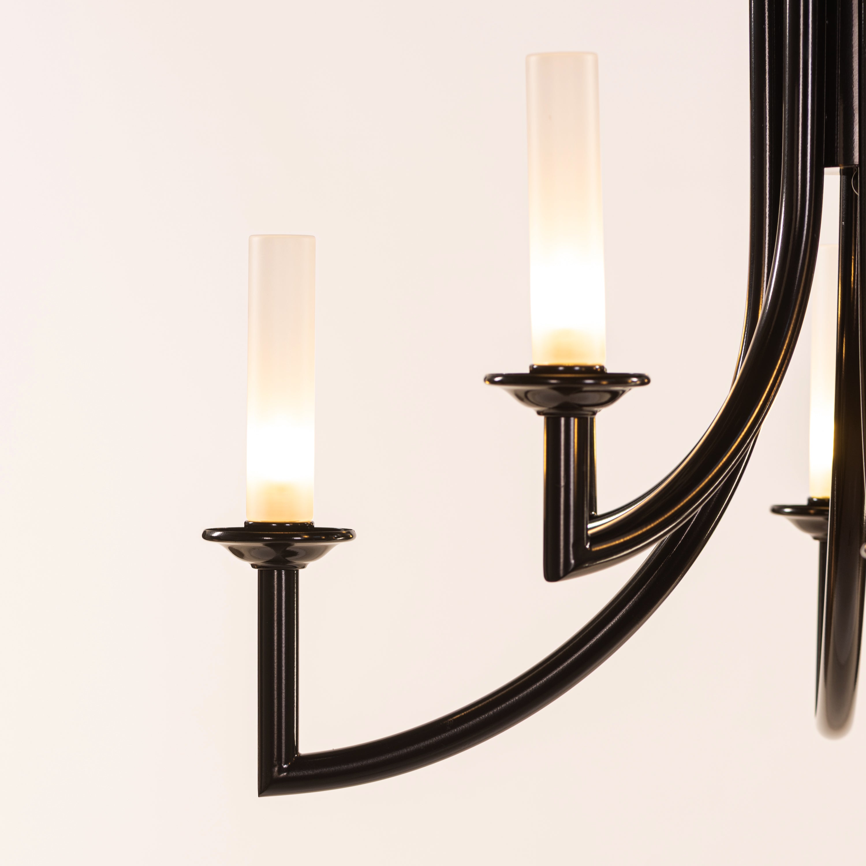 Forma (Black, White) Frosted Glass Chandelier