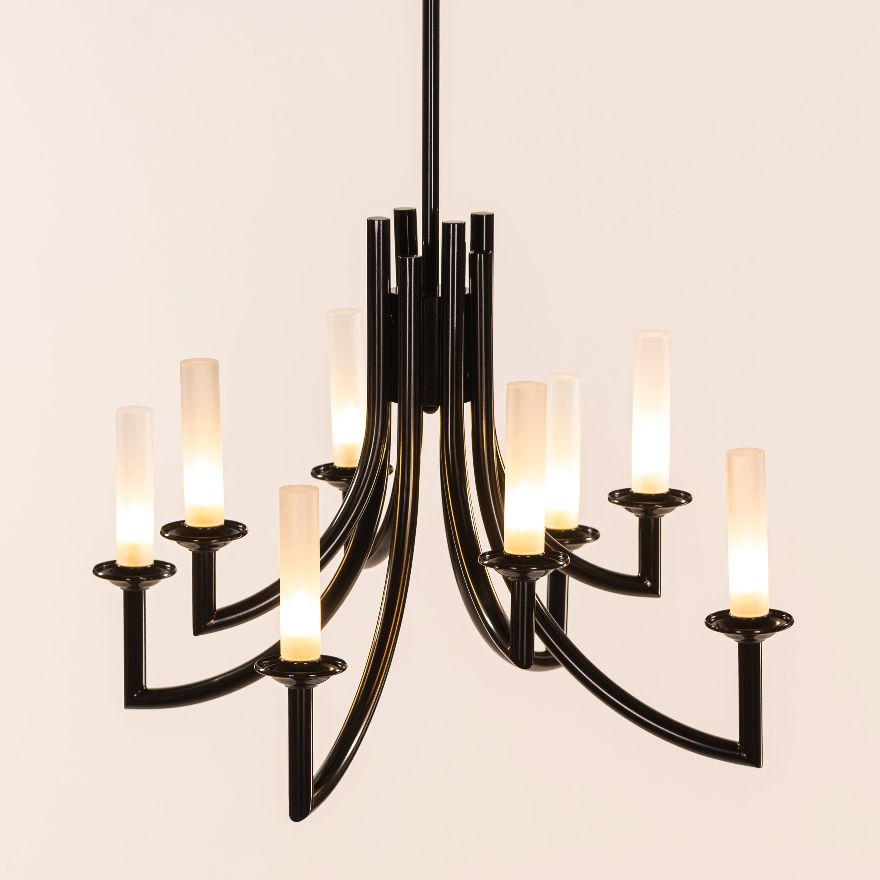 Forma (Black, White) Frosted Glass Chandelier