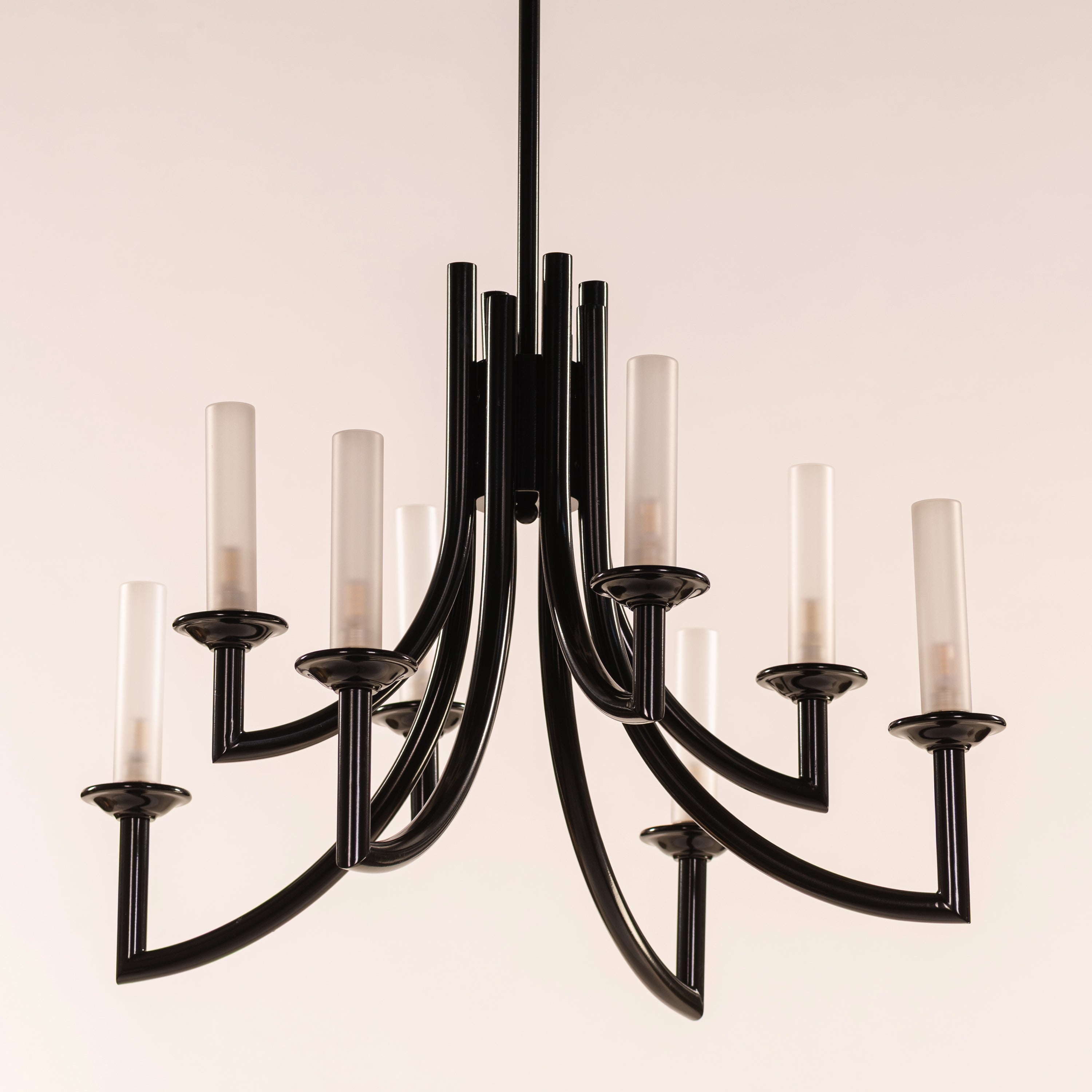 Forma (Black, White) Frosted Glass Chandelier