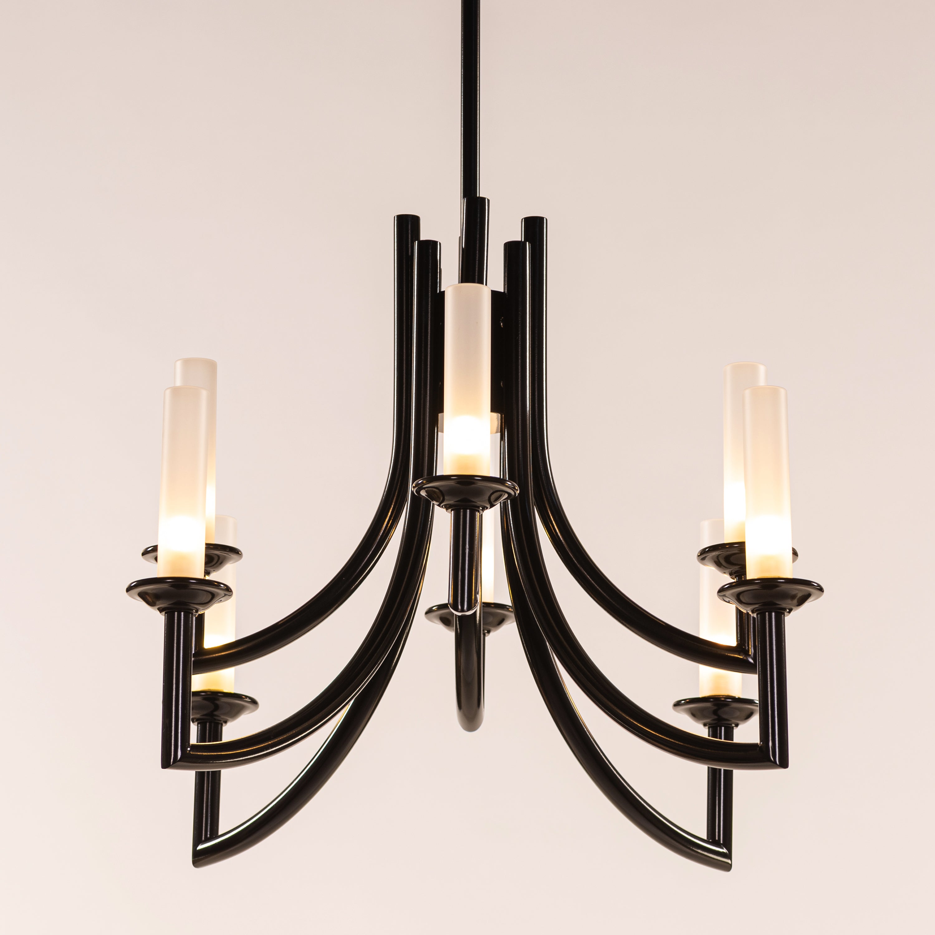Forma (Black, White) Frosted Glass Chandelier