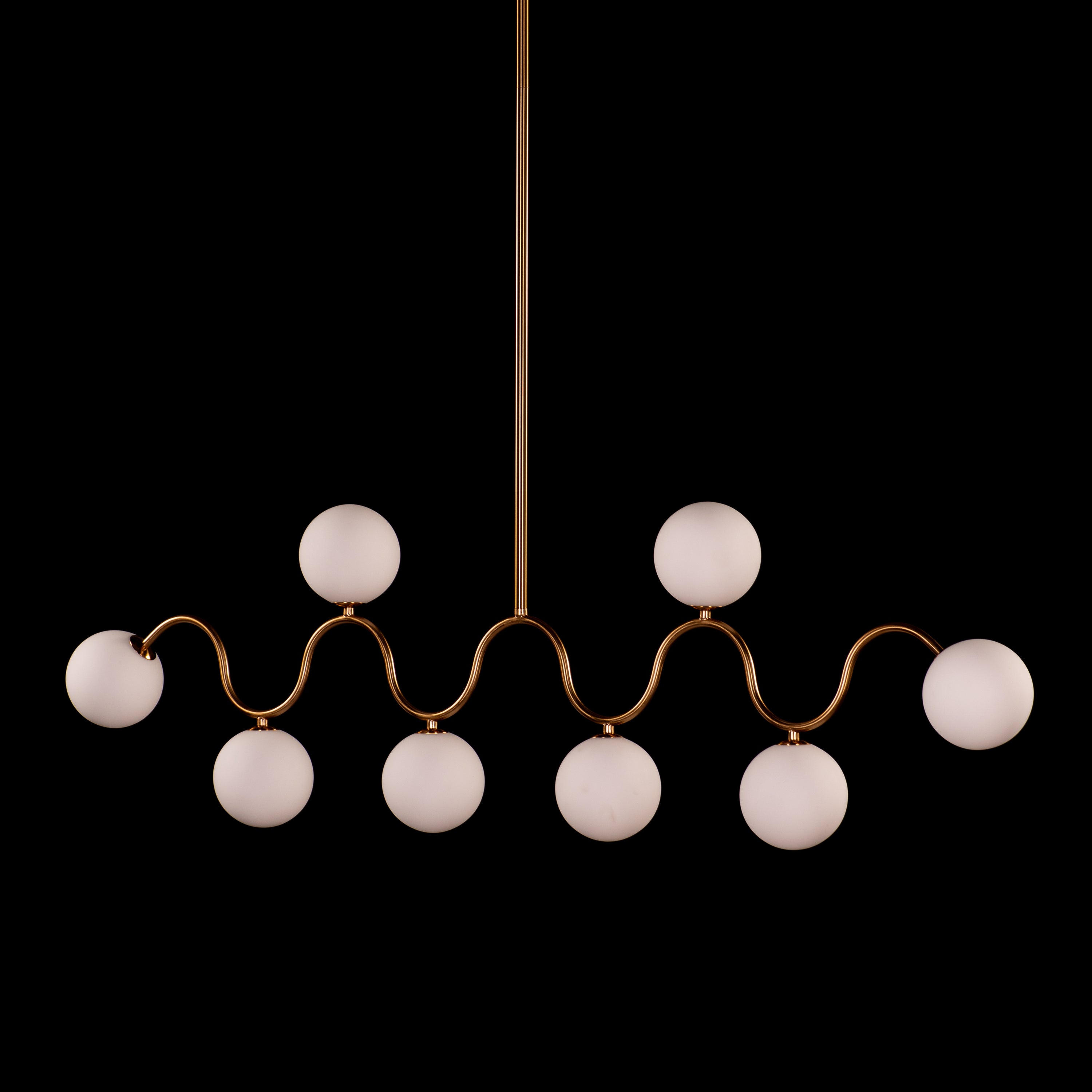 City In Stillness (Gold, White) Glass Chandelier