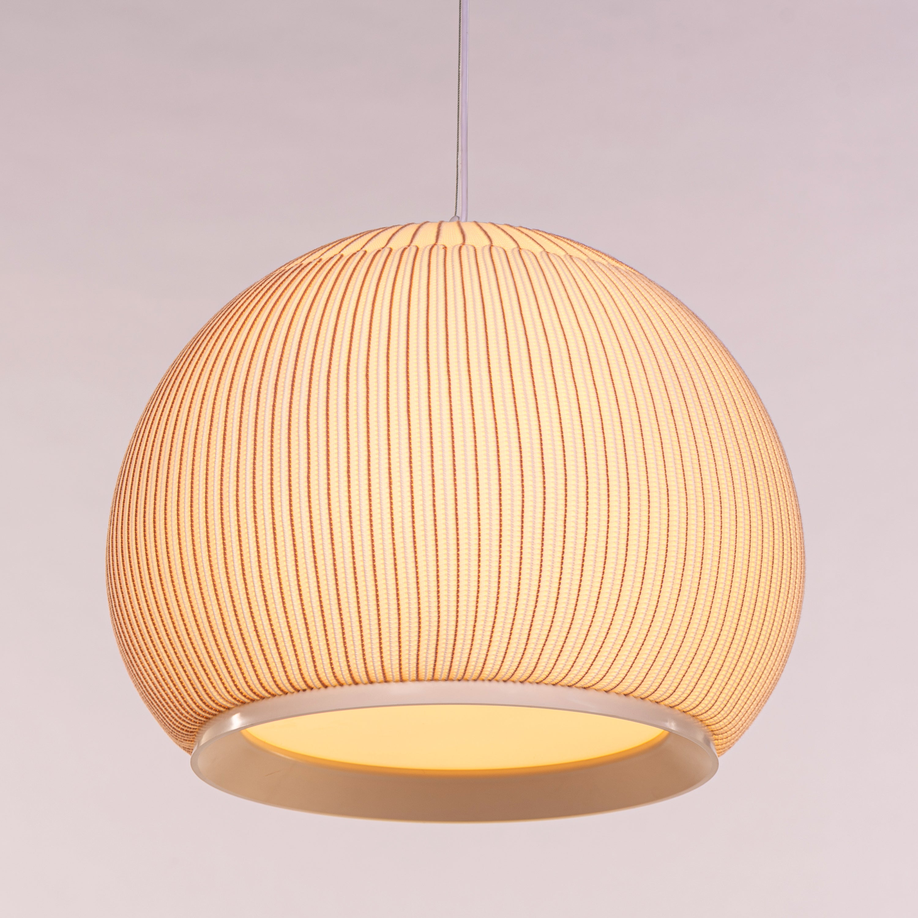 Tideform Orb (Off-White, White) Fabric Pendant Light
