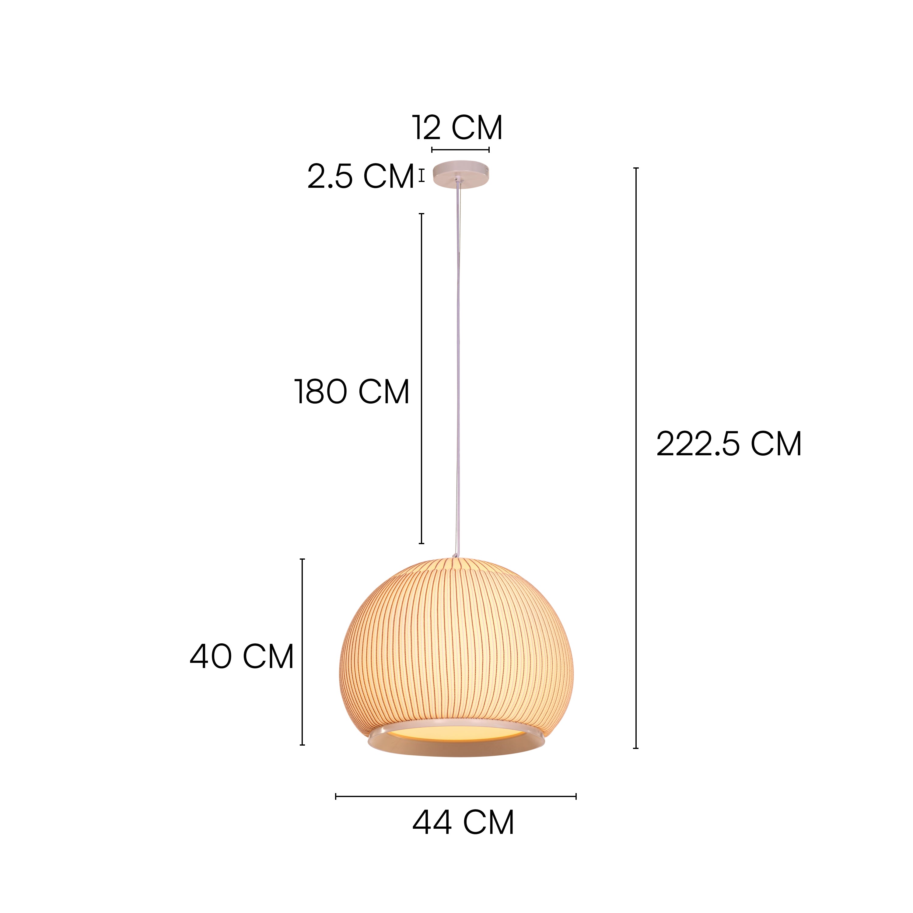 Tideform Orb (Off-White, White) Fabric Pendant Light