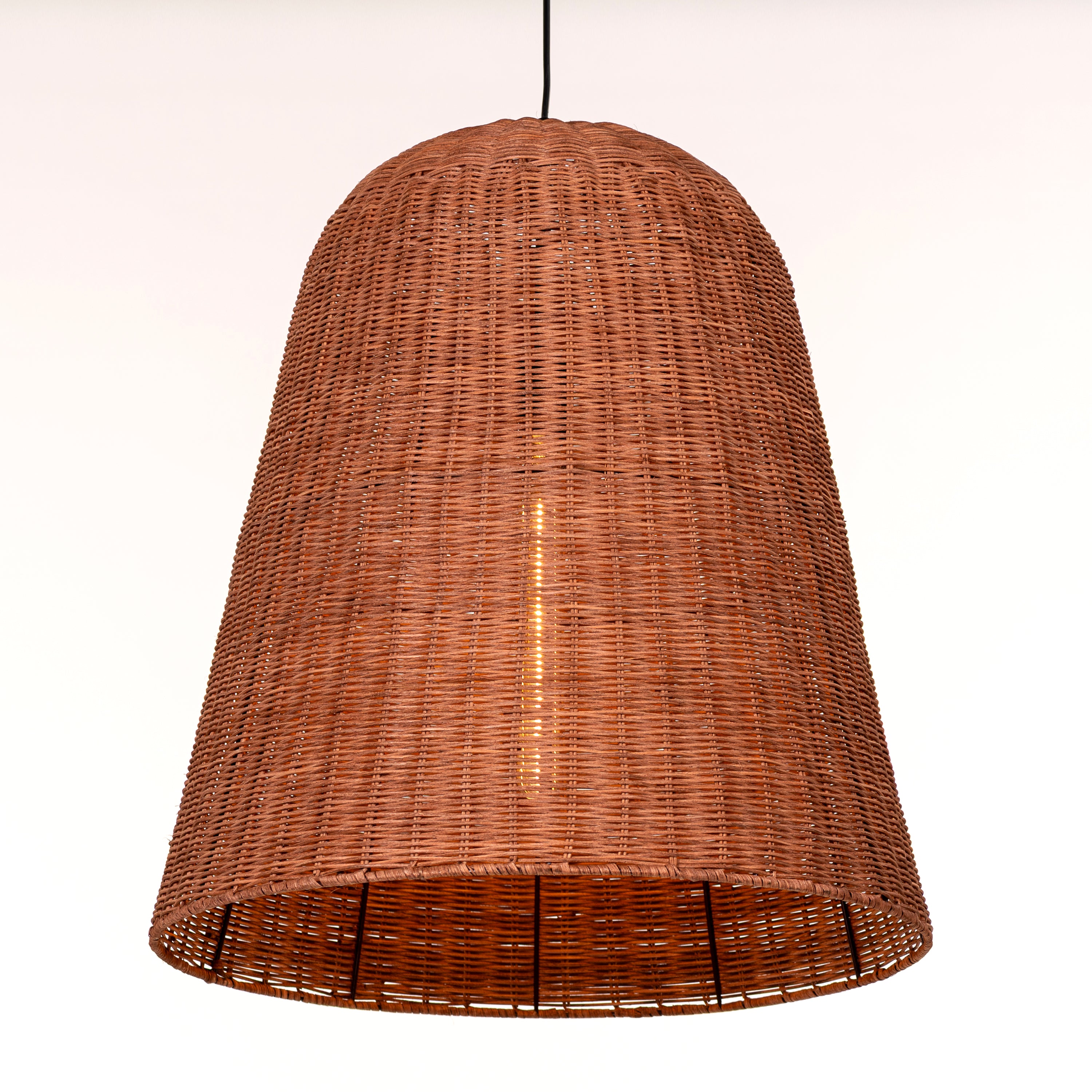 Beachwalk Basket (Black, Beige) Rattan Pendant Light