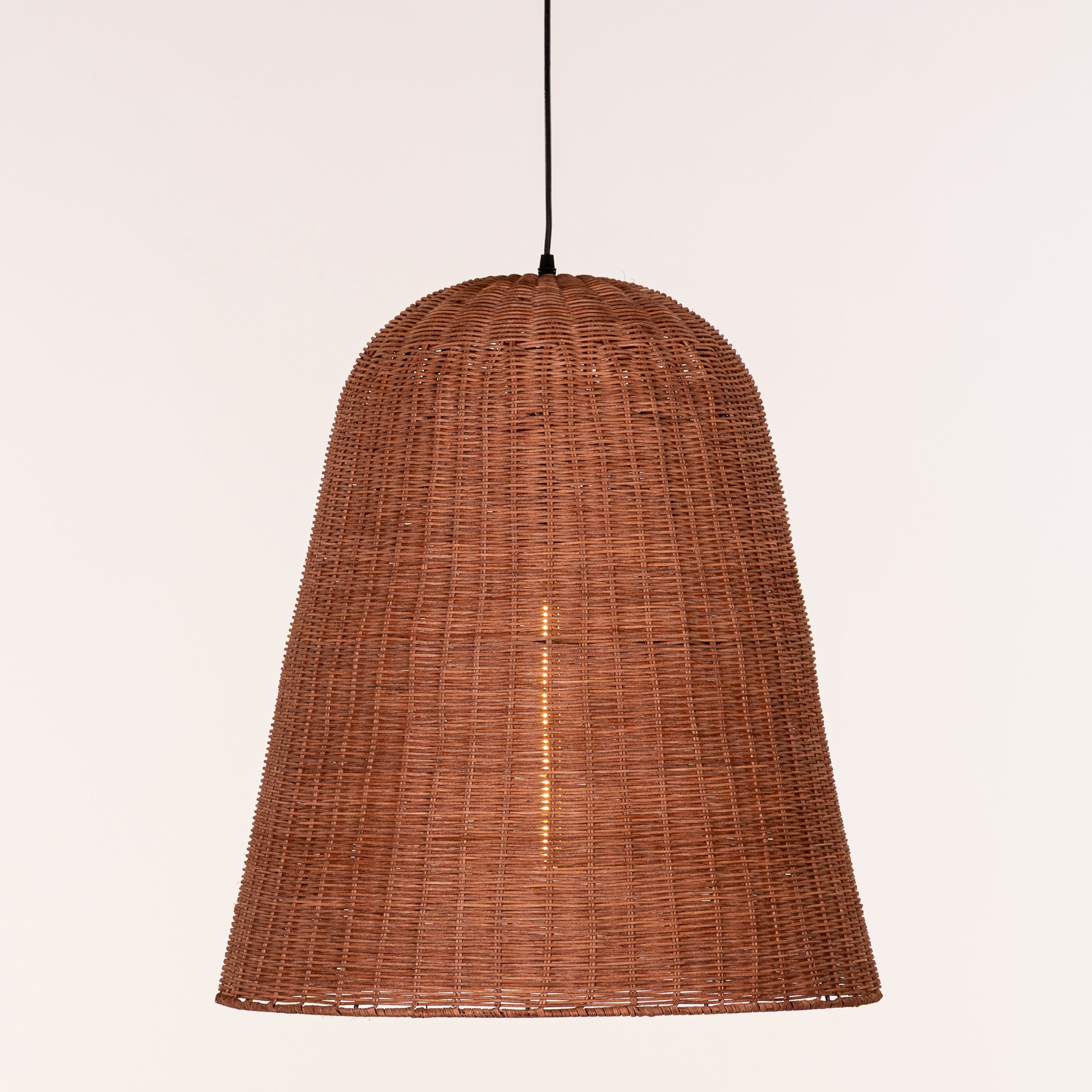 Beachwalk Basket (Black, Beige) Rattan Pendant Light