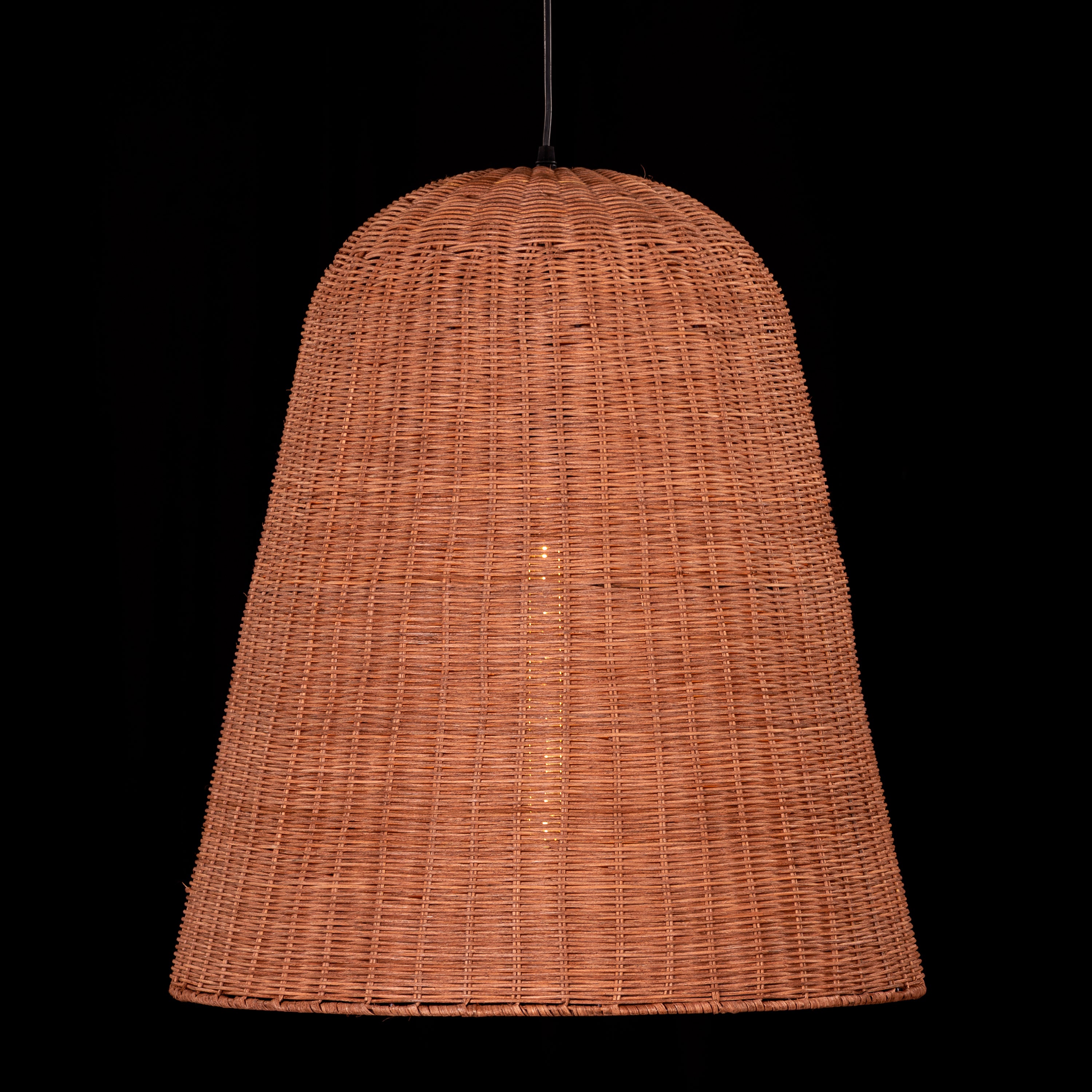 Beachwalk Basket (Black, Beige) Rattan Pendant Light