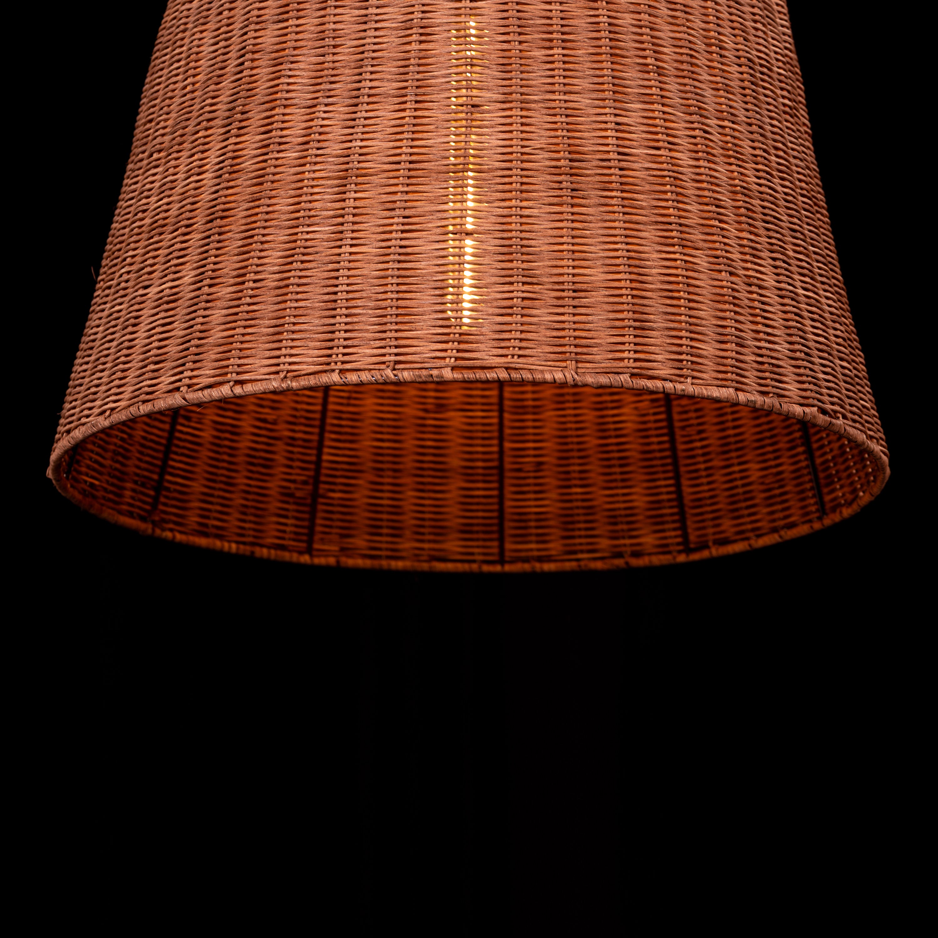 Beachwalk Basket (Black, Beige) Rattan Pendant Light