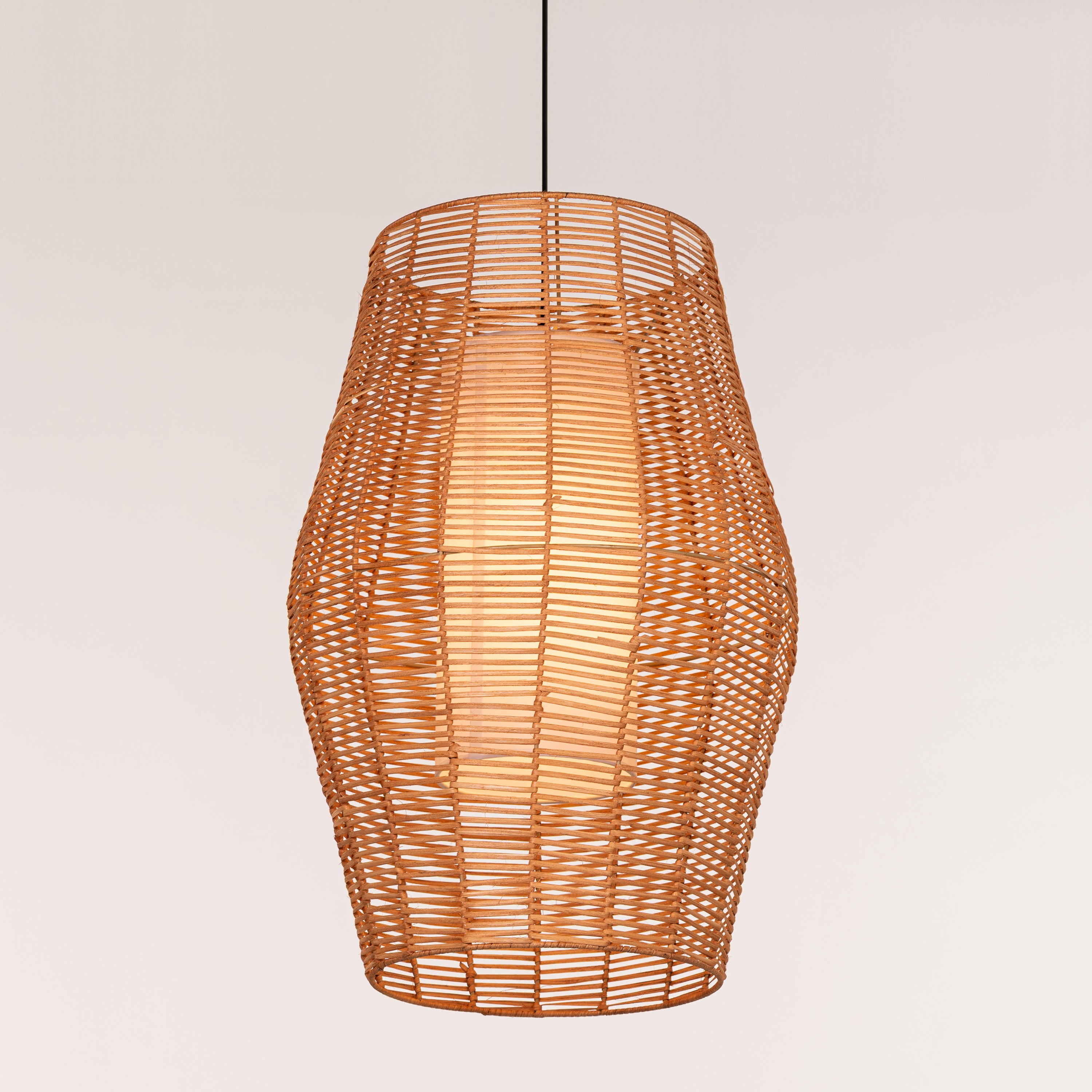 Sunlight Shore (Long , Beige) Rattan Pendant Light
