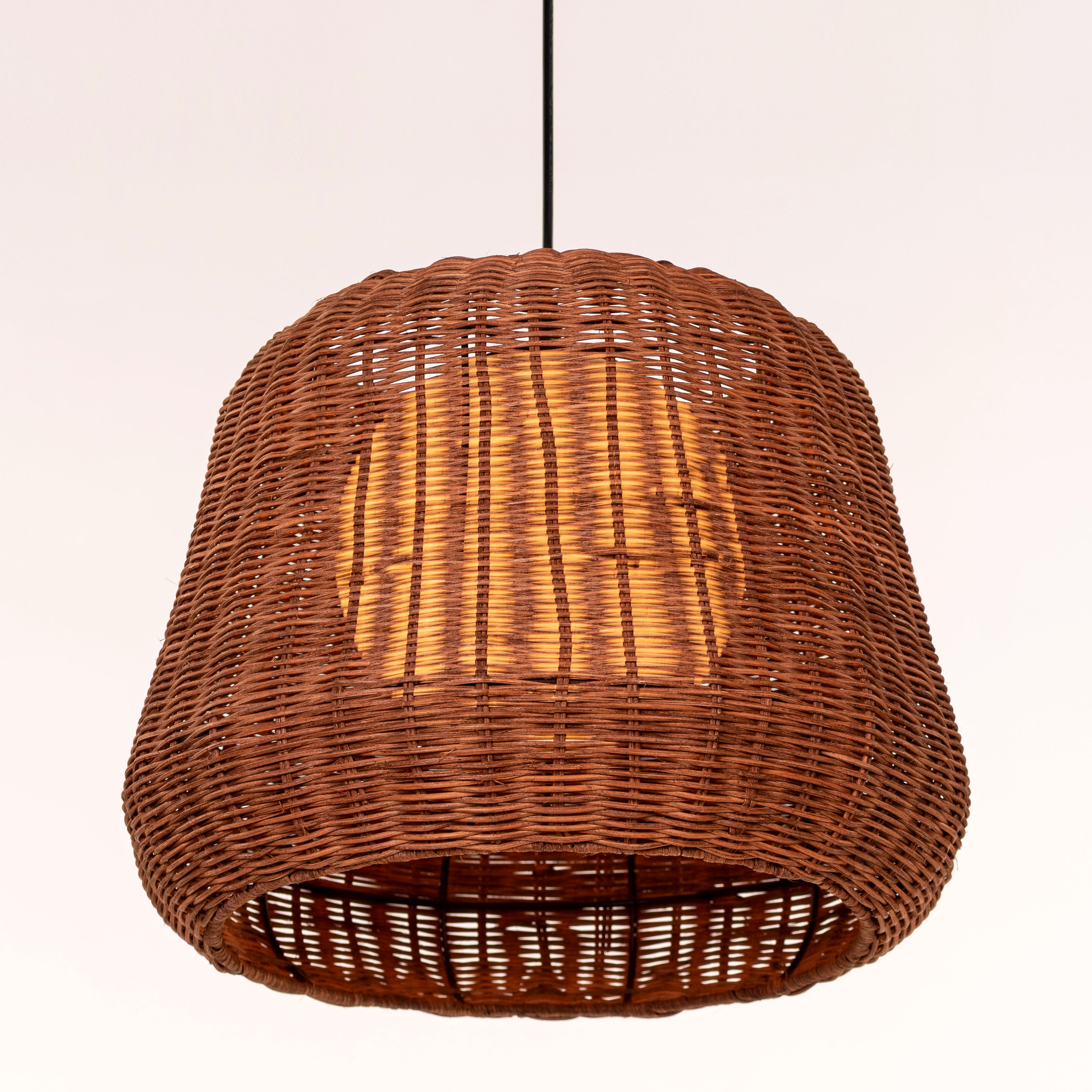 Sandswept Lantern (Black, Beige) Rattan Pendant Light