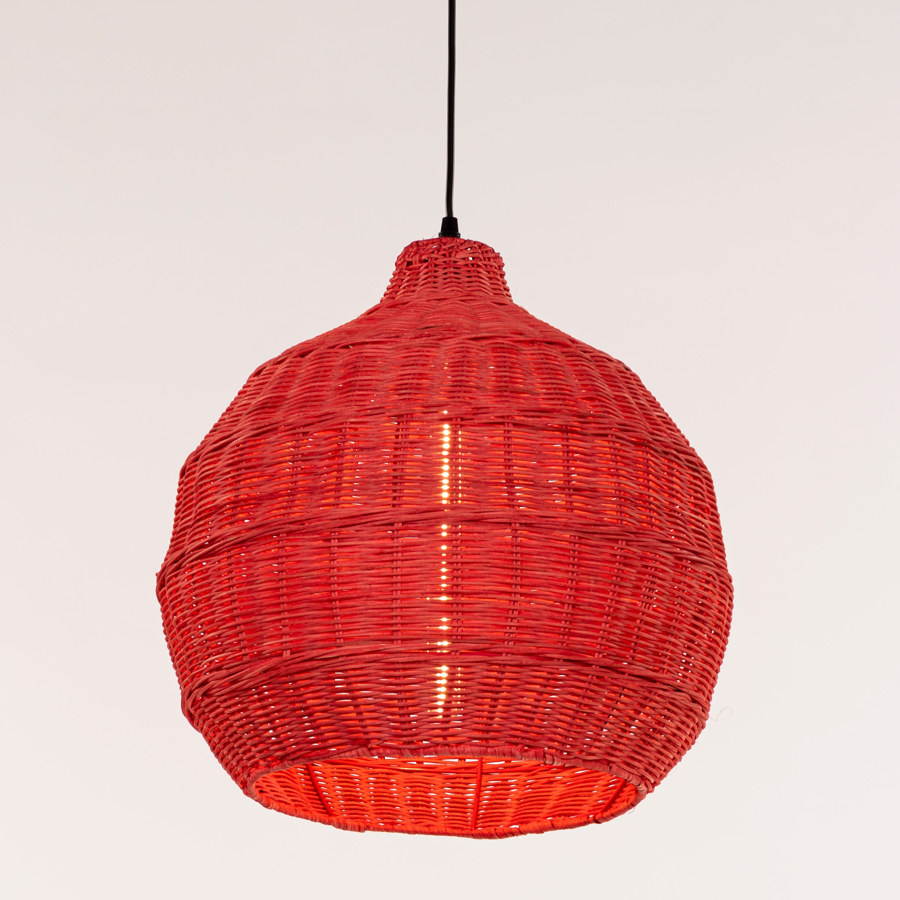 Bayfront Basket (Red) Rattan Pendant Light