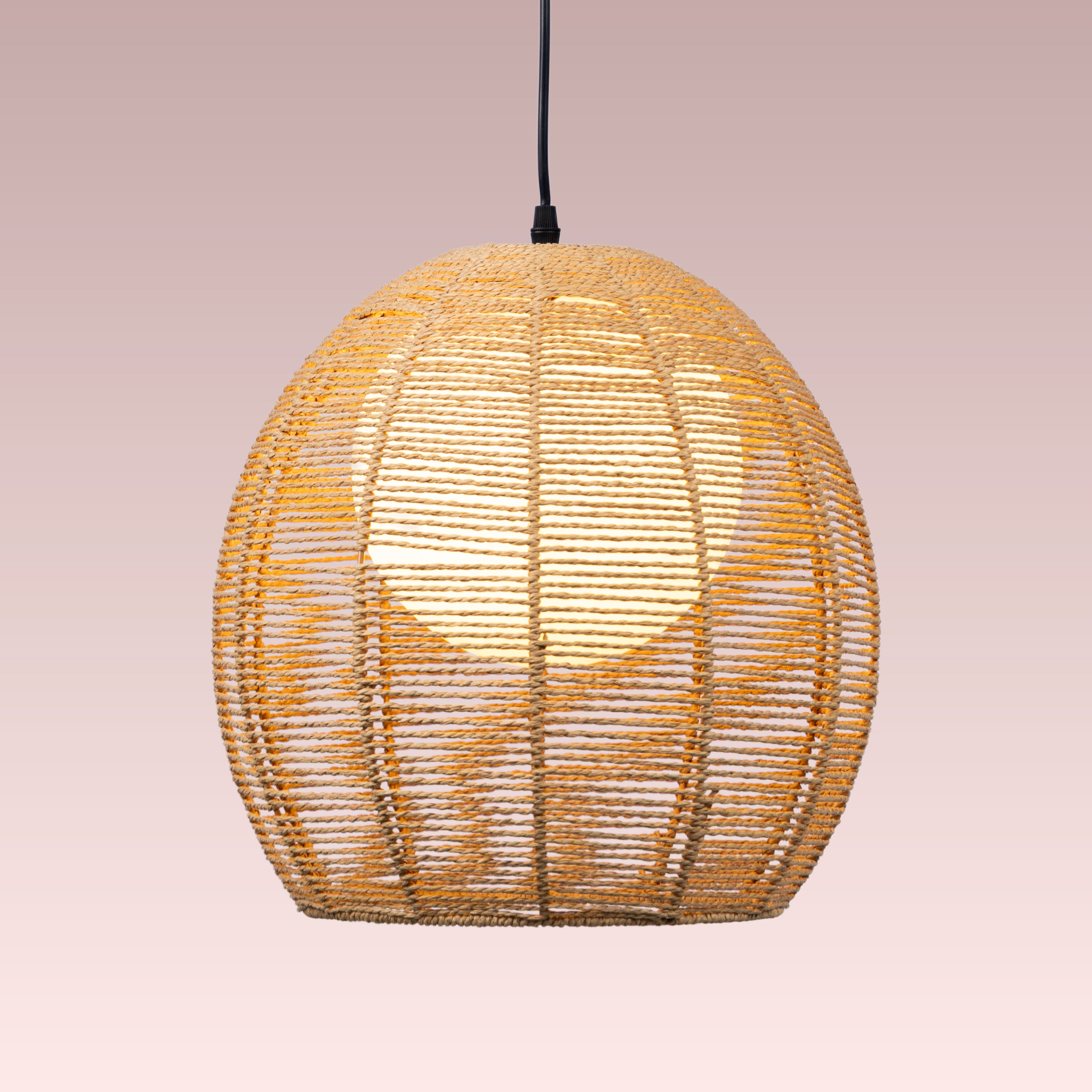 Harvest Halo Rattan Pendant Light