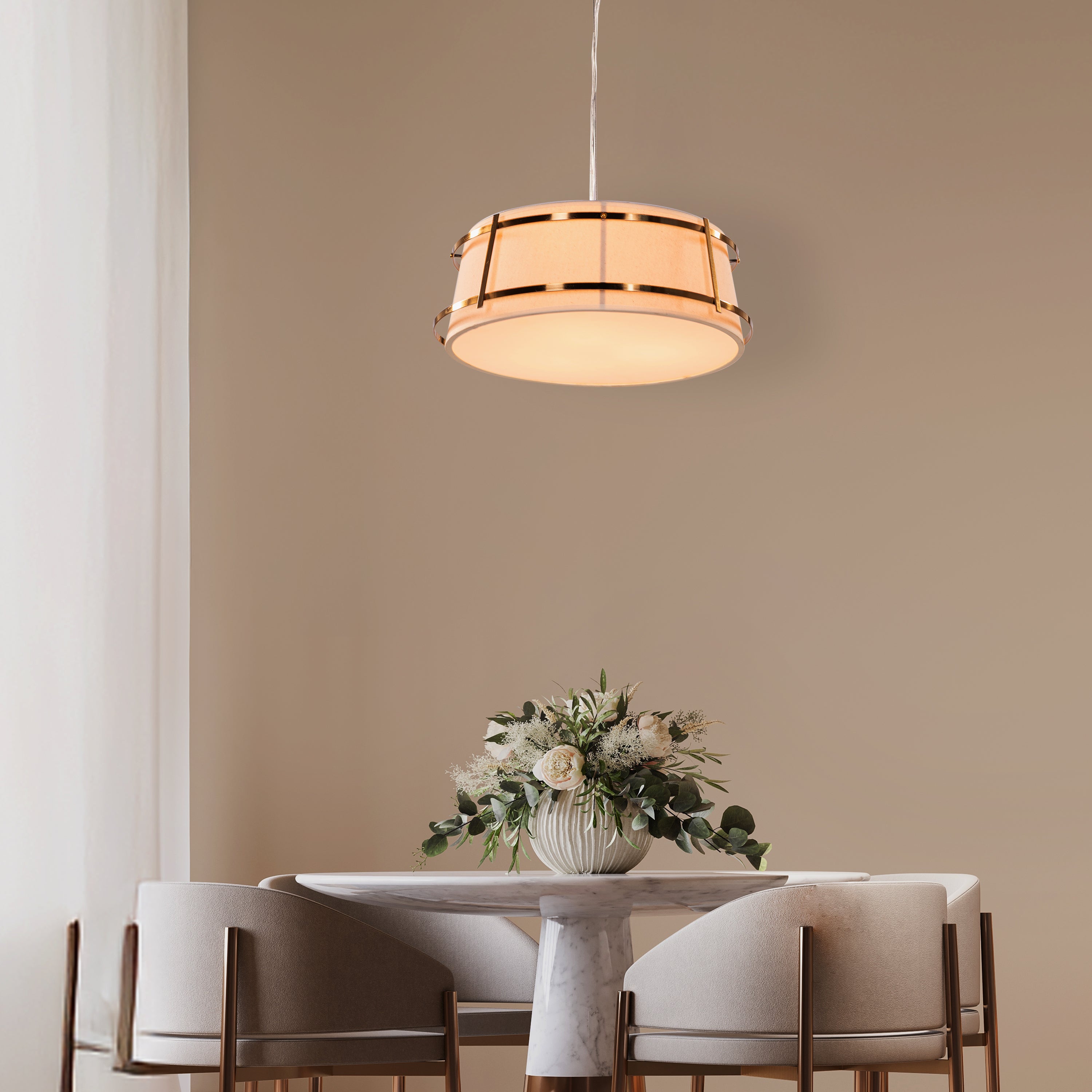 Urban Dial (Gold, Fabric) Acrylic Pendant Light