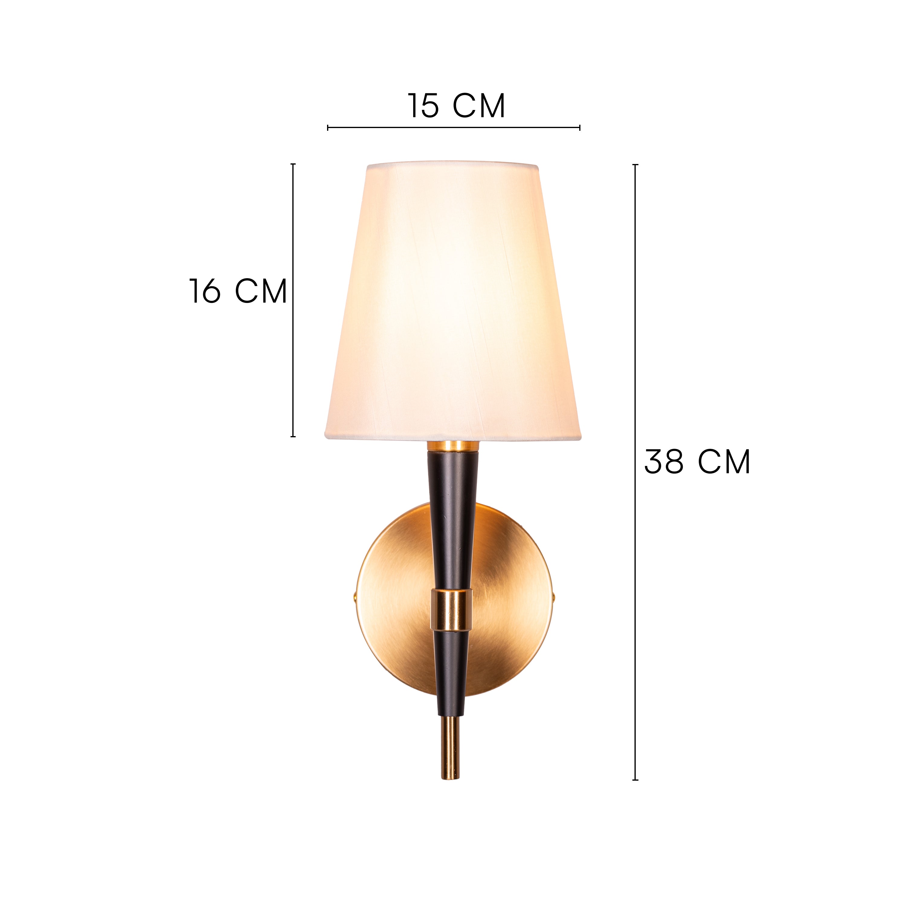 See The Unseen (Black, Gold) Fabric Wall Light