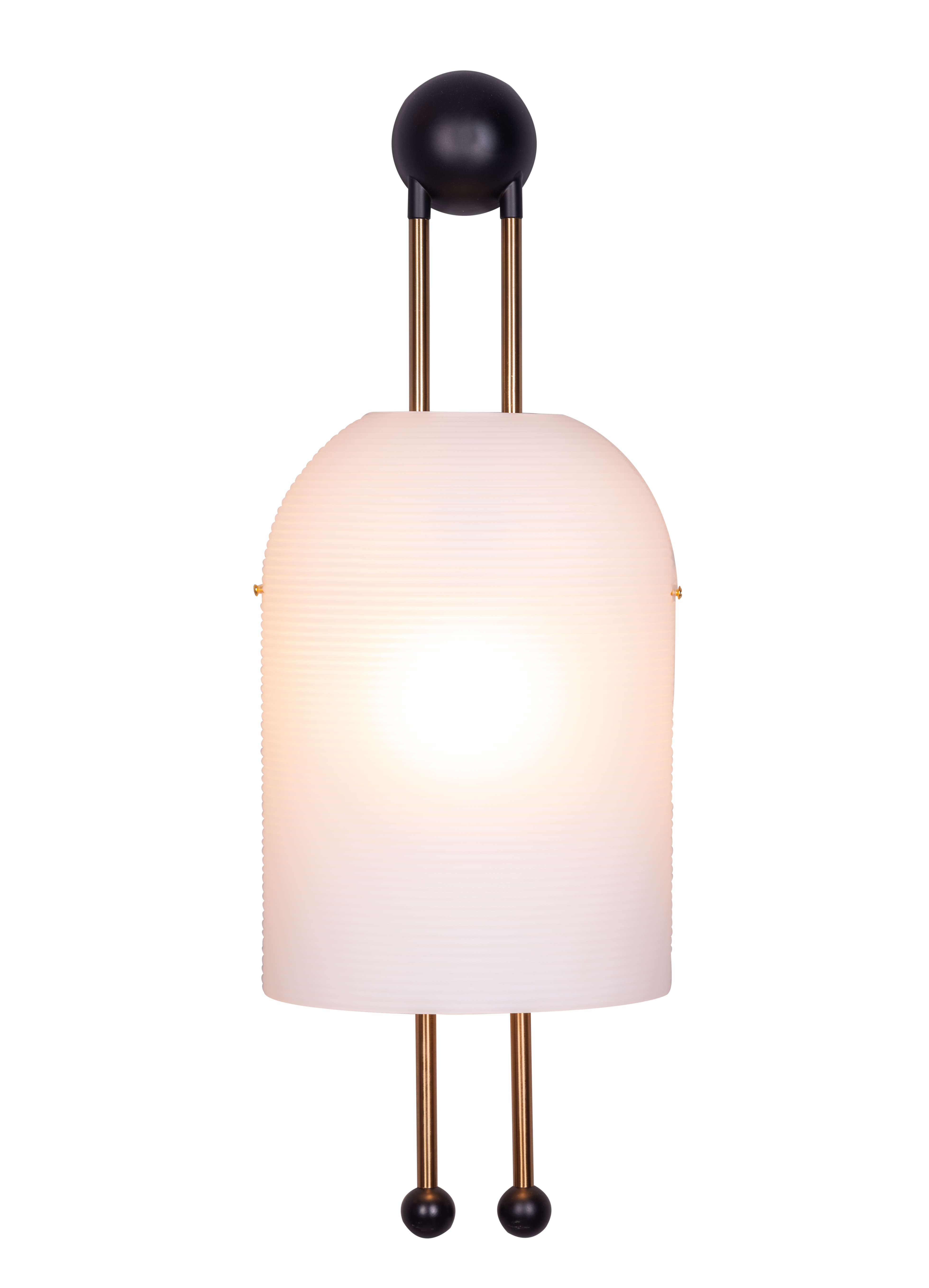 Day In My Dream (Gold, Black) Frosted Glass Wall Light